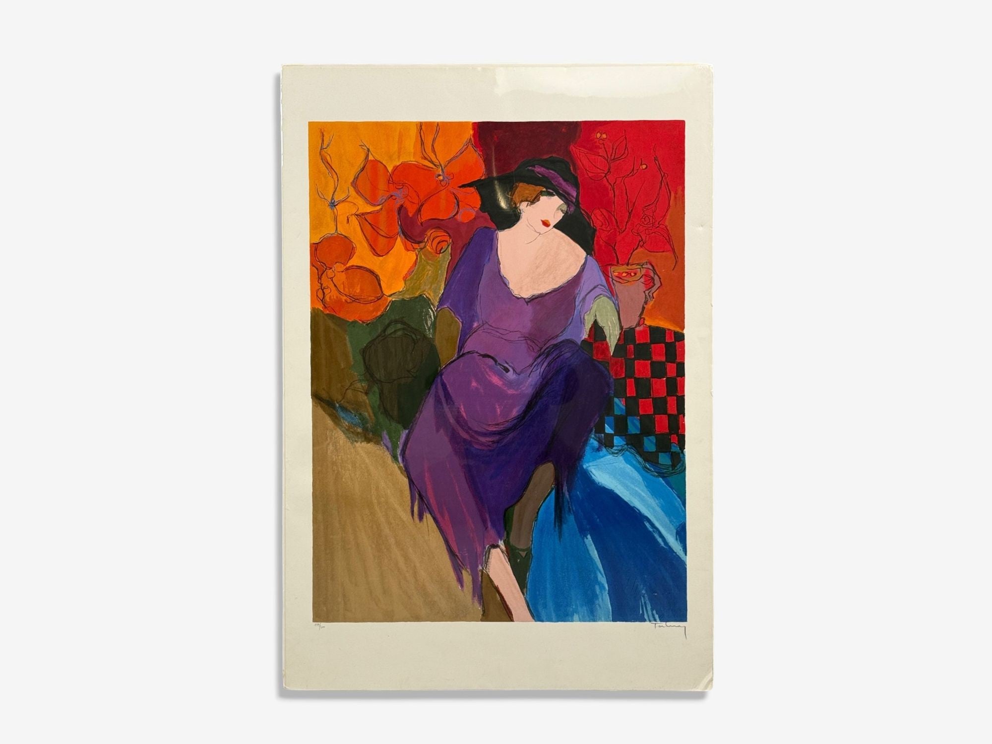 Itzchak Isaac Tarkay, Fauvsim, "Femme Fatale" Signed and Numbered Silkscreen, 20th c.