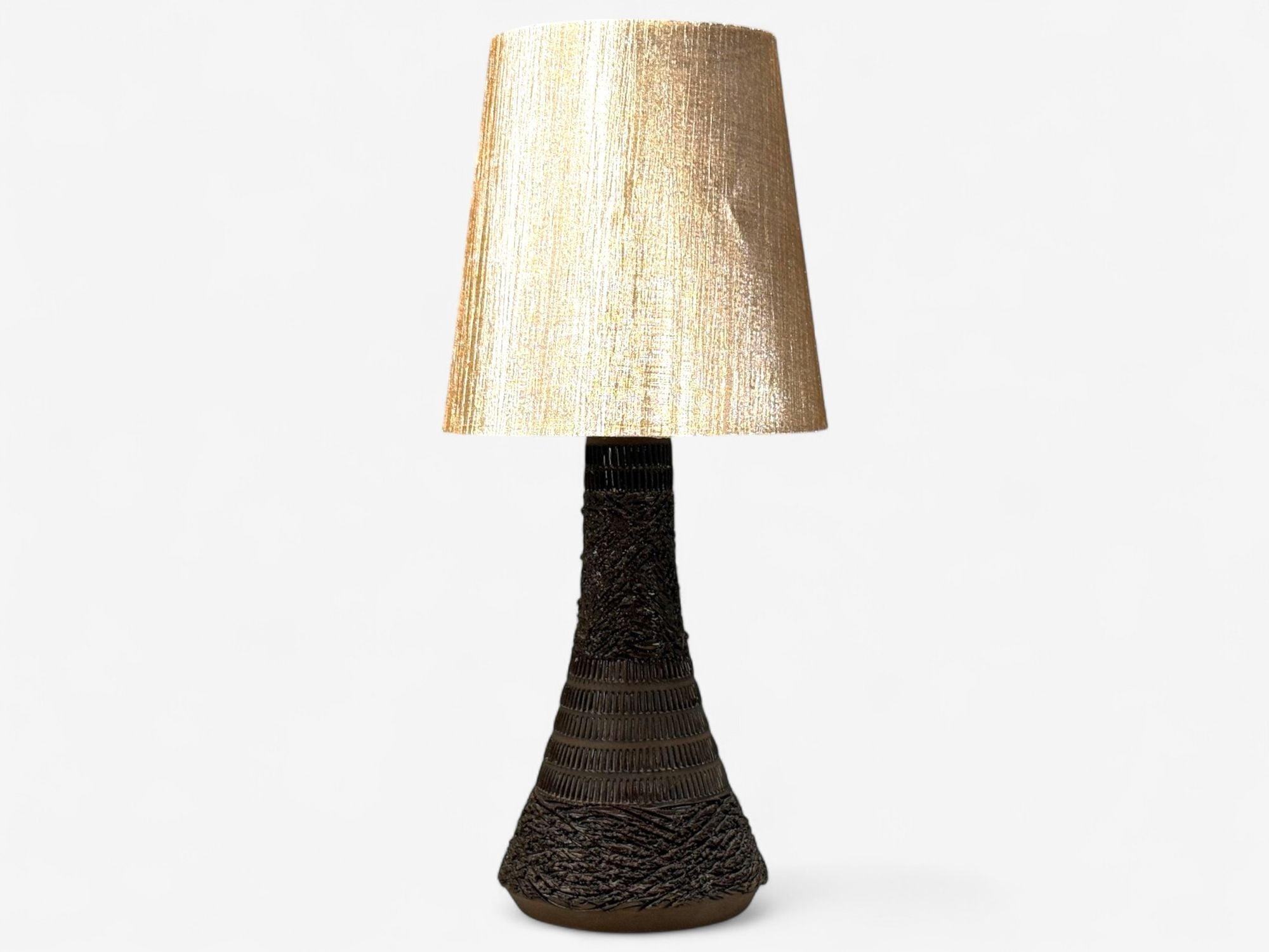Nila Keramik, Brown Ceramic, Table Lamp, Sweden, 1970s