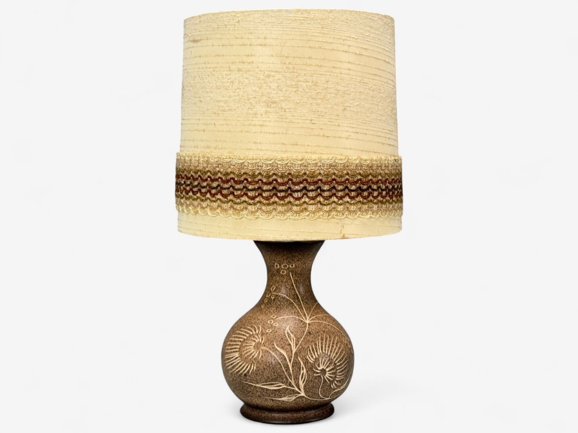 German Modern, Brown Ceramic, Table Lamp, Germany, 1970s