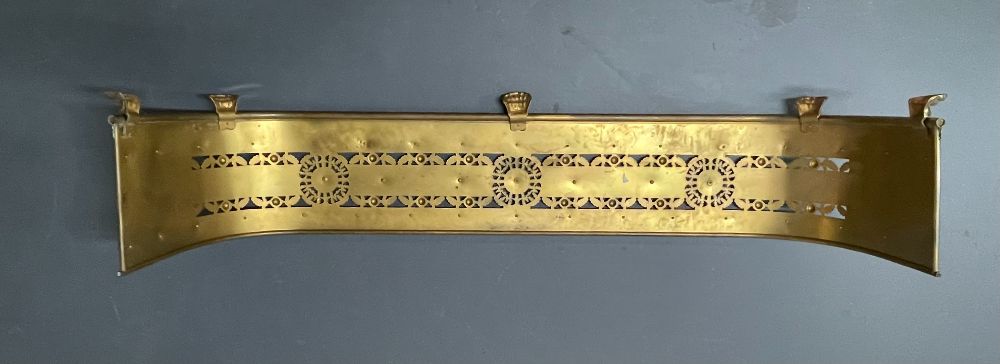 Antique Georgian Brass Fireplace Fender, Traditional Claw Foot Design