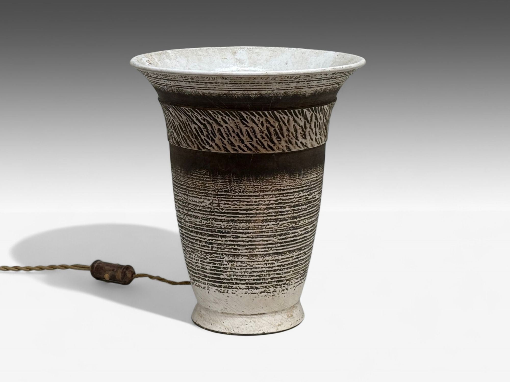 Keramos, French Modern, Glazed Ceramic, Table Lamp, France, 1940s