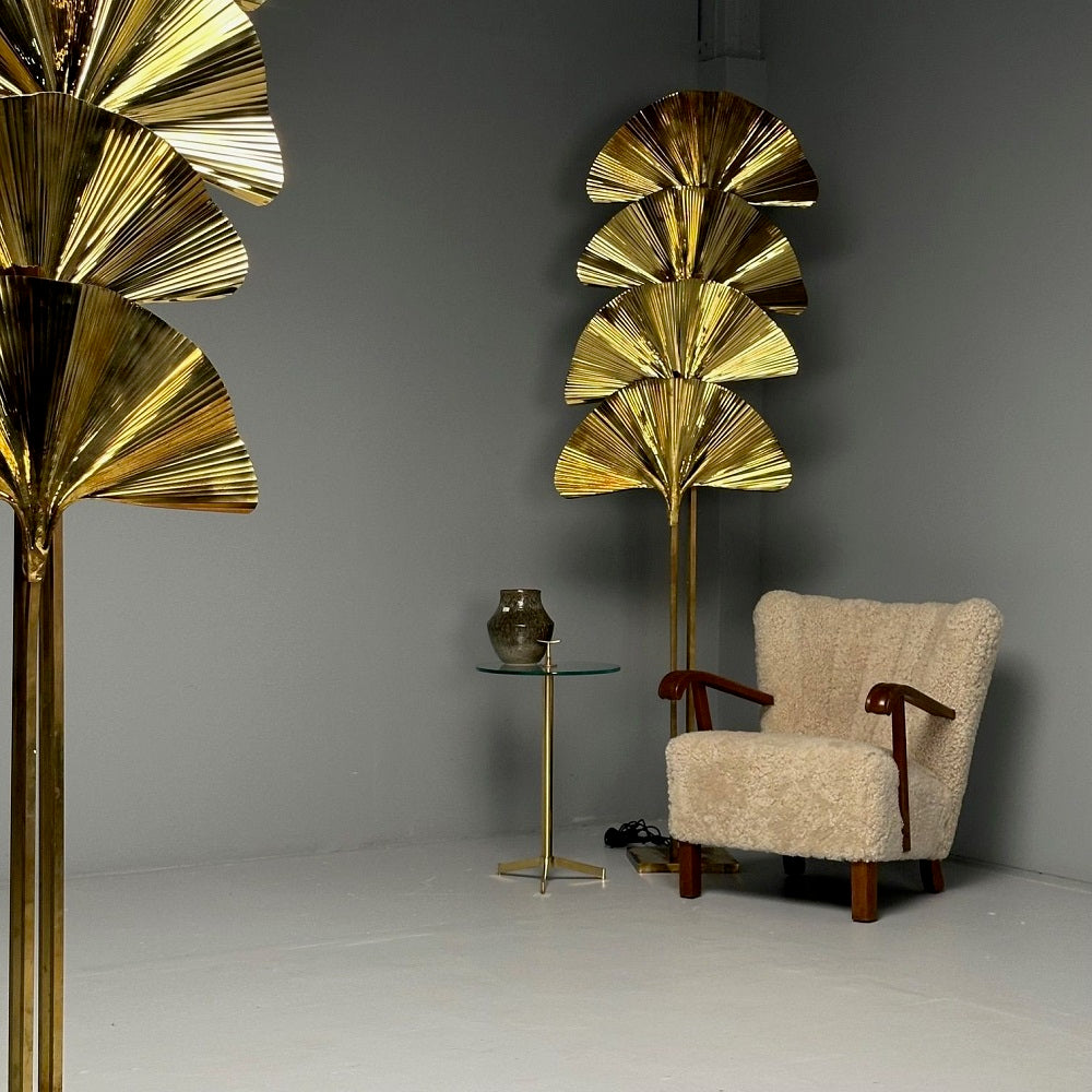 Carlo Giorgi, Bottega Gadda, Italian Mid-Century Modern, Ginko Leaf Floor Lamps