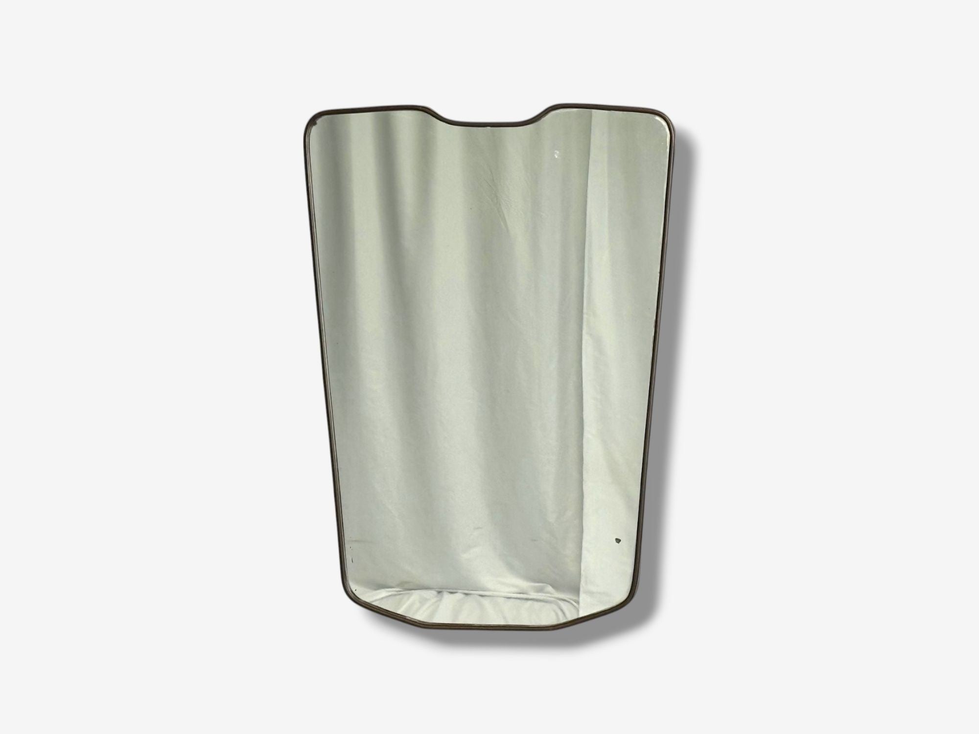 Italian Modern, Brass, Glass, Wall Mirror, Italy, 1950s