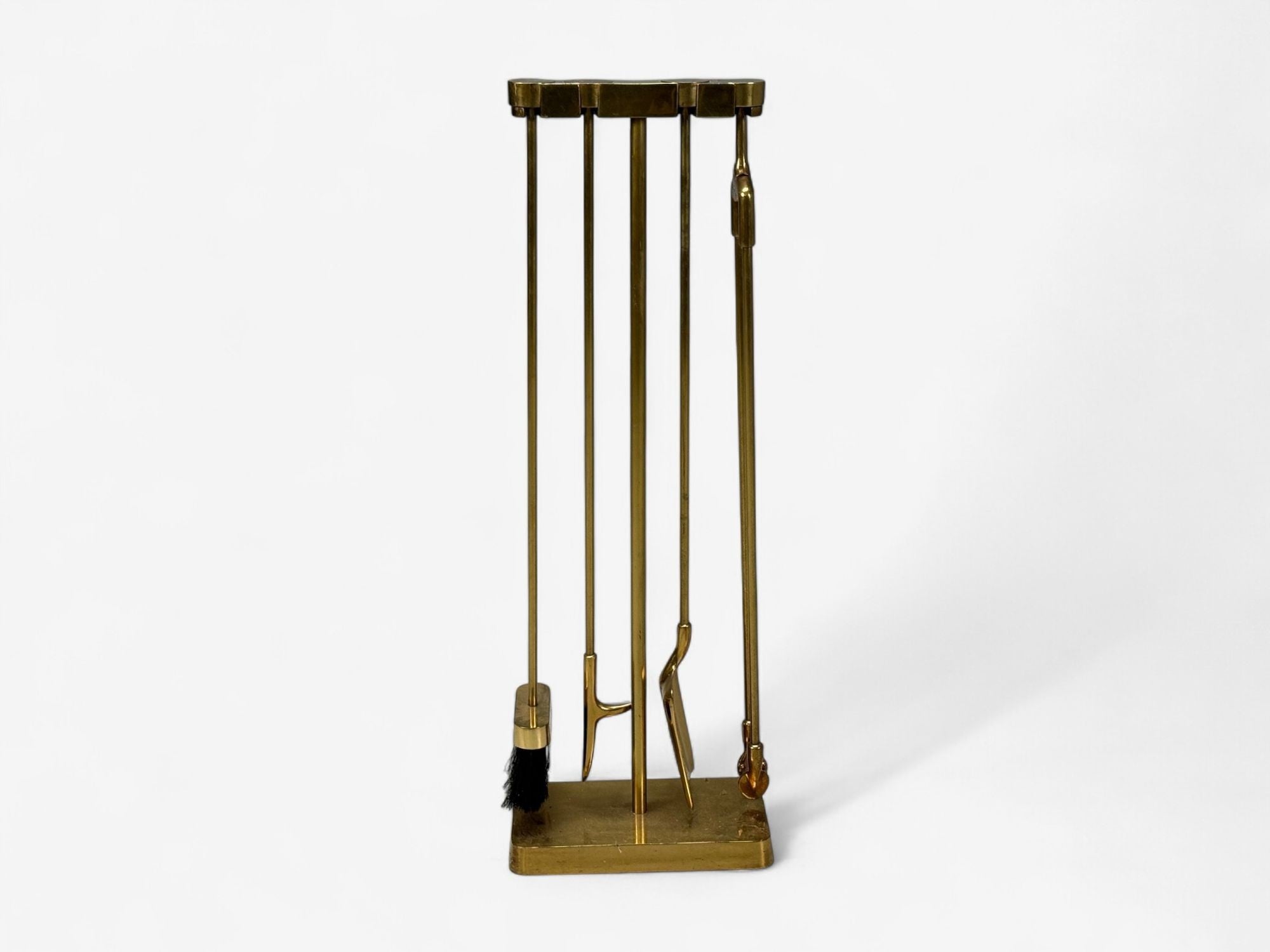 Bronze Fireplace Tool Set with Stand, USA, 20th c.