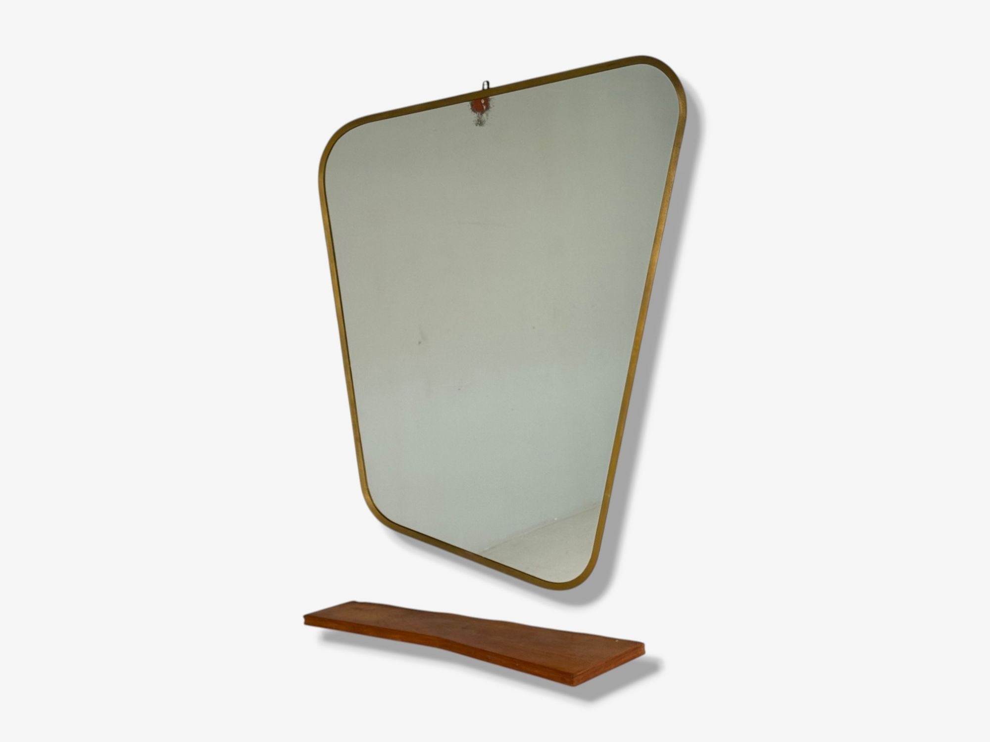 Italian Modern, Cherrywood, Glass, Console with Mirror, Italy, 1950s