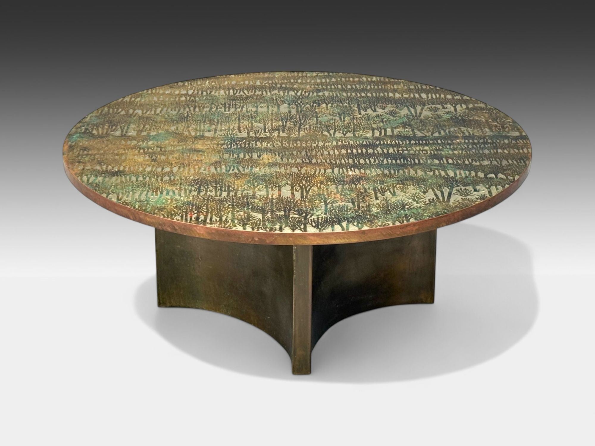 Philip & Kelvin LaVerne, Bronze, Eternal Forest Coffee Table, USA, 1960s