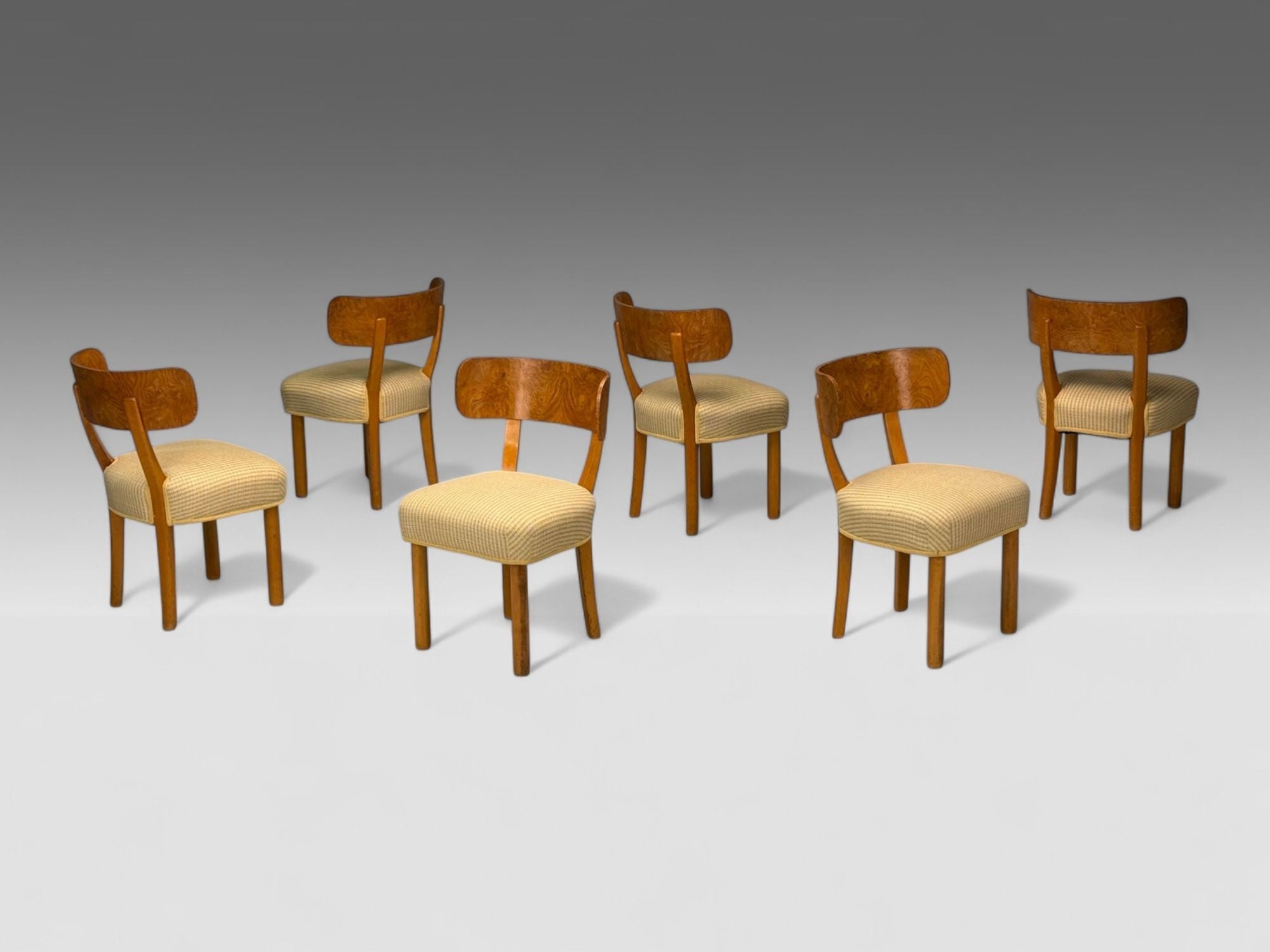 Axel Einar Hjorth, Nordiska Kompaniet, Birch, Rare Birka Chairs, Sweden, 1930s