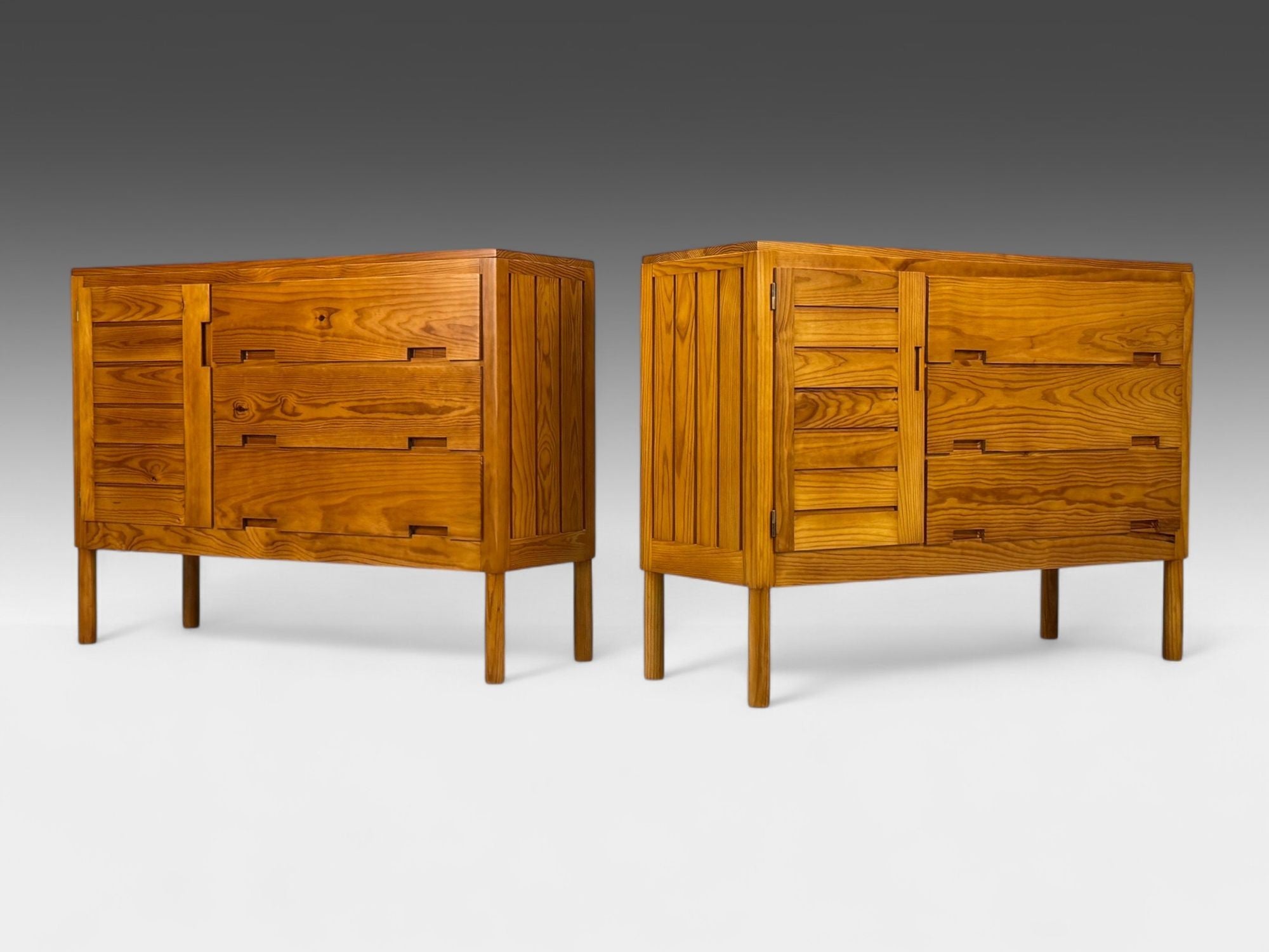 Pierre Gautier-Delaye, French Modern, Pine, Rare Commodes, France, 1957