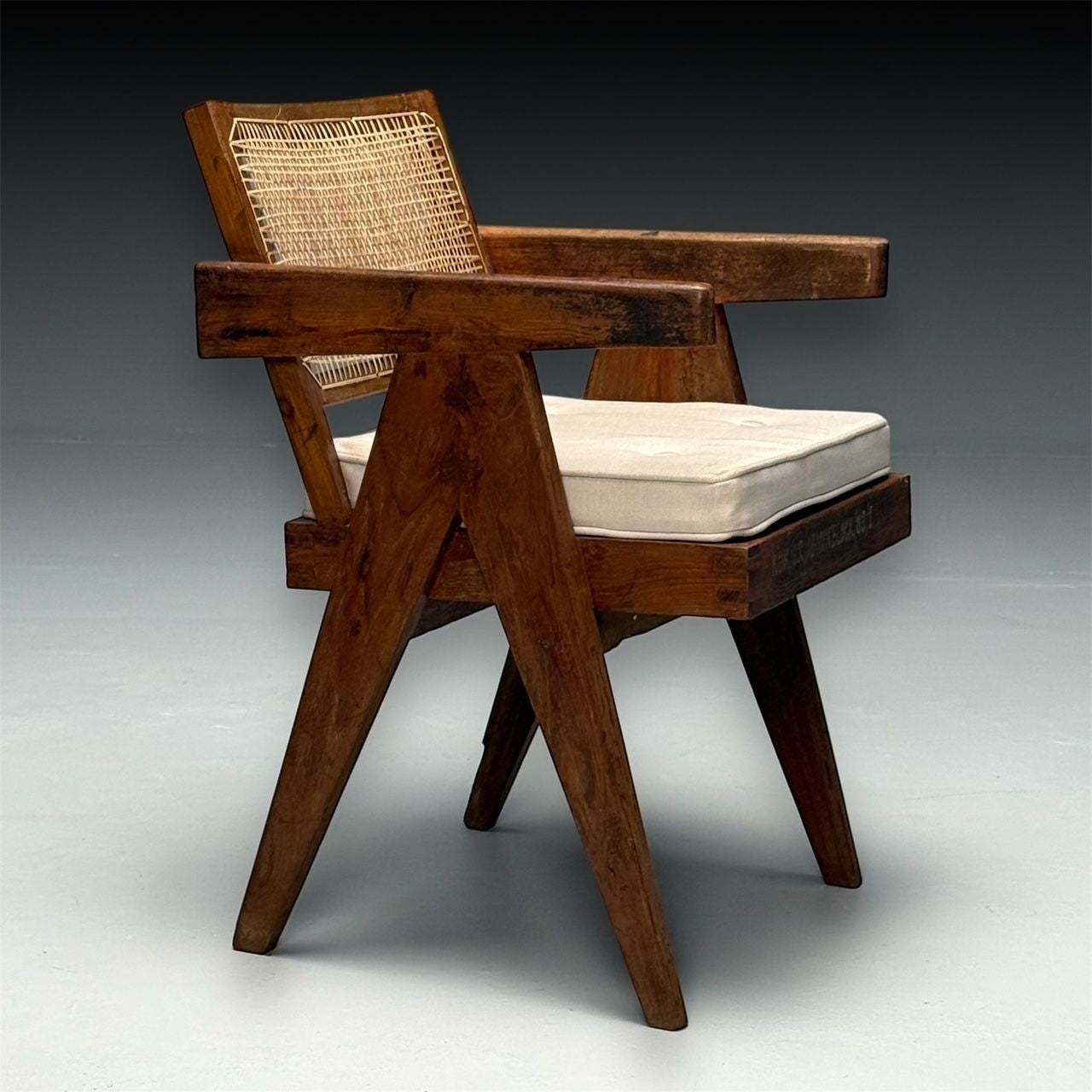 Pierre Jeanneret, French Mid-Century Modern, Arm Chair, Chandigarh c. 1960s