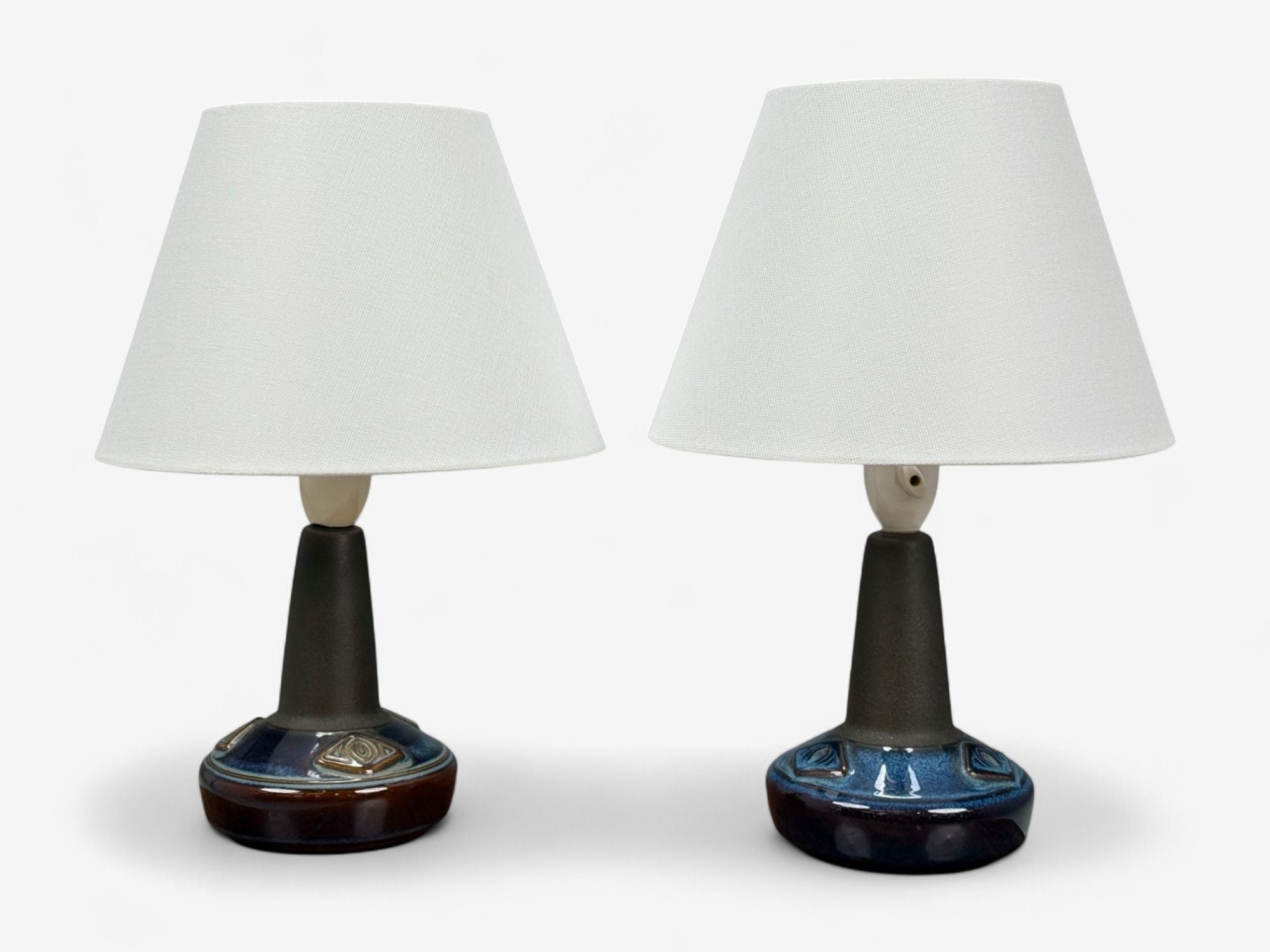 Søholm Stentøj, Glazed Stoneware, Table Lamps, Denmark, 1970s