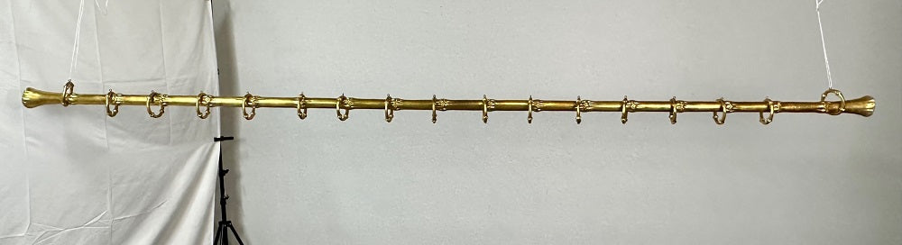 Set Two Custom Hollywood Regency Curtain Rods by Joseph Biuno, Handmade, 23Kt
