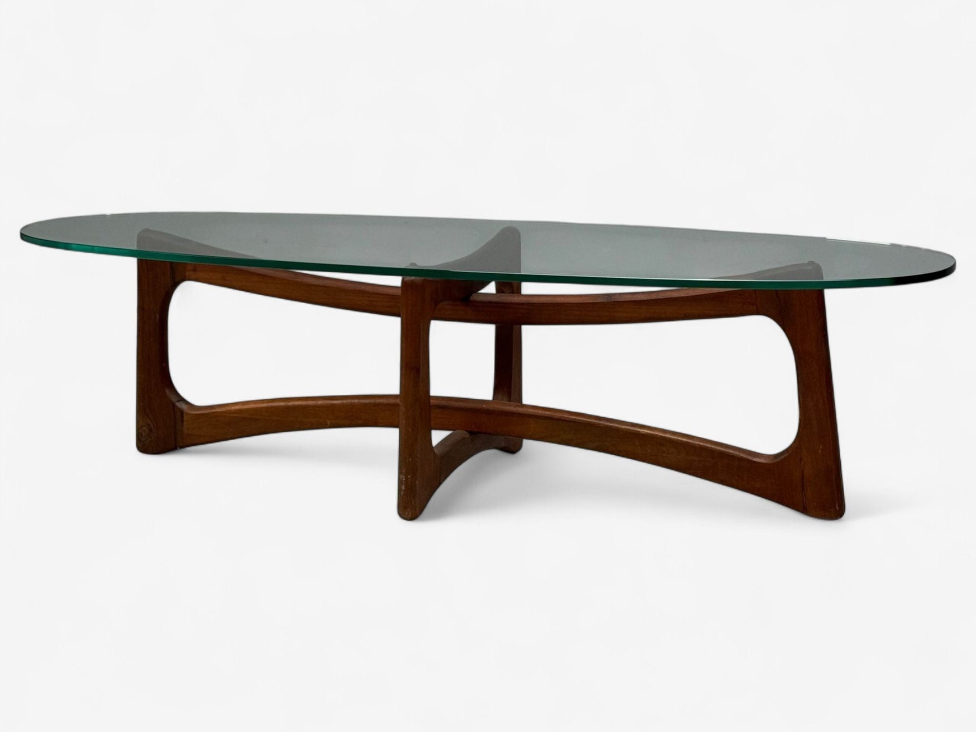 Adrian Pearsall, Walnut, Glass, Coffee Table, United States, 1960s