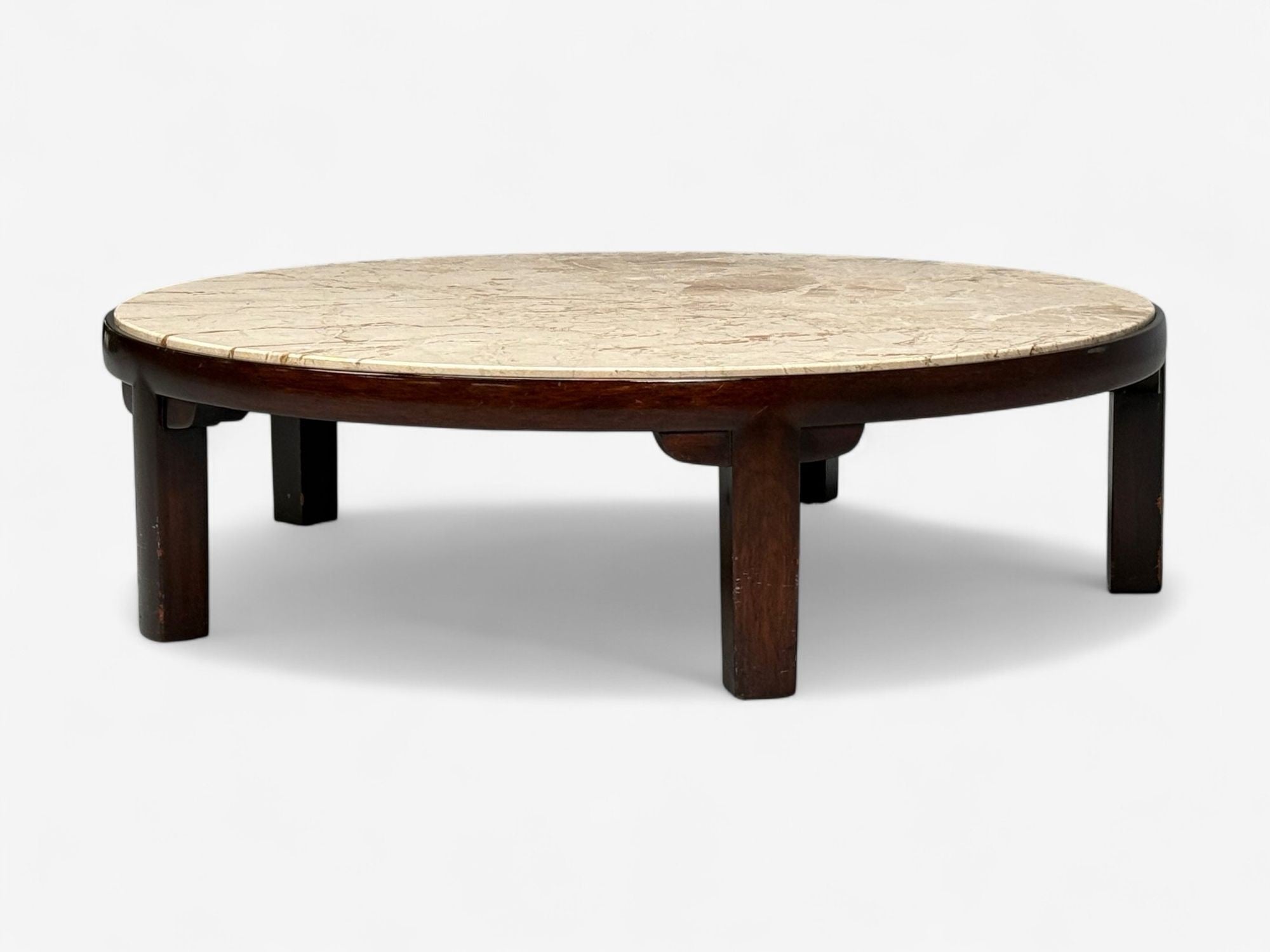 Edward Wormley, Dunbar, Mahogany, Marble, Large Coffee Table, USA, 1940s