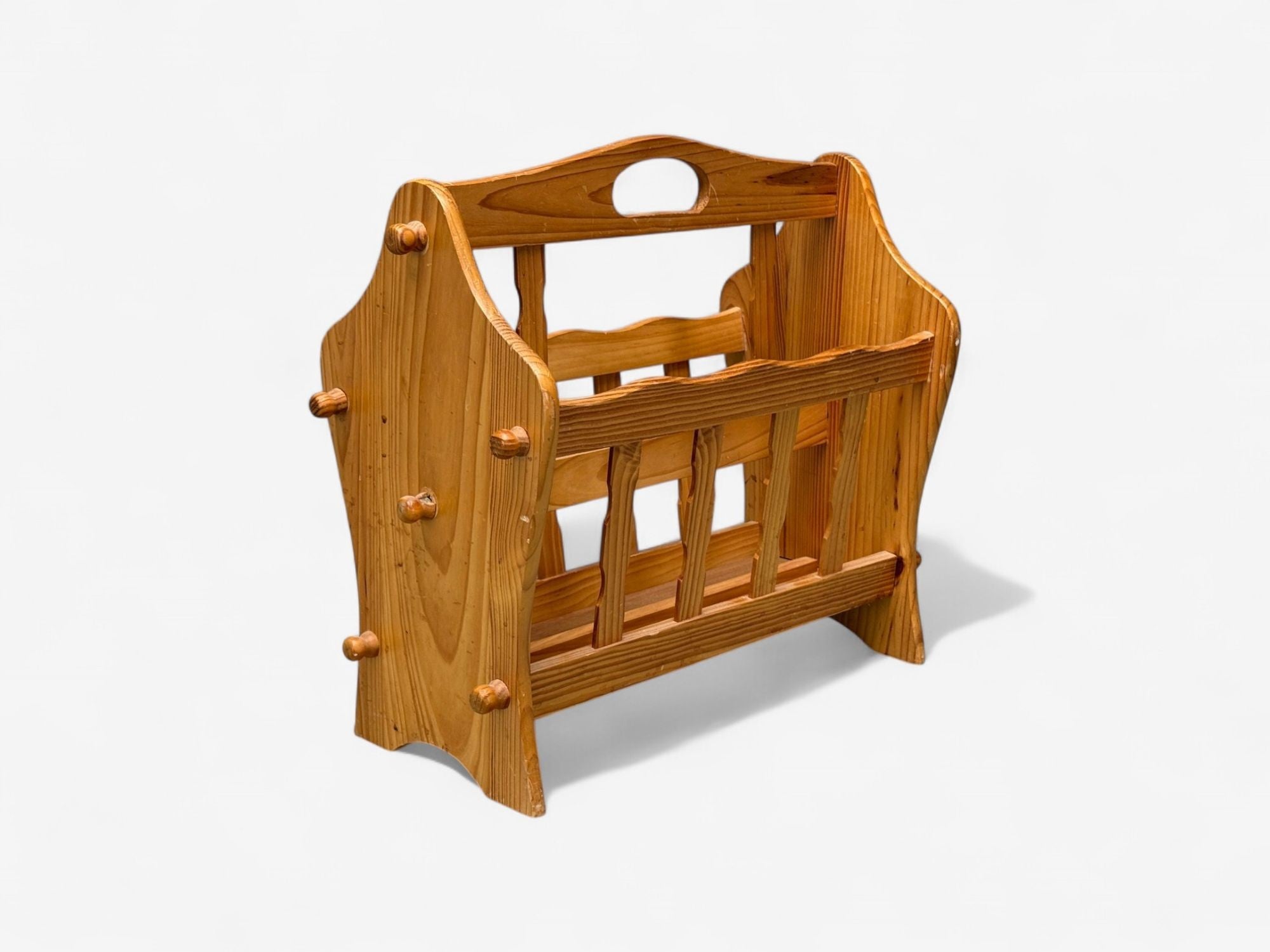 Swedish Modern, Pine, Magazine Rack, Sweden, 1960s