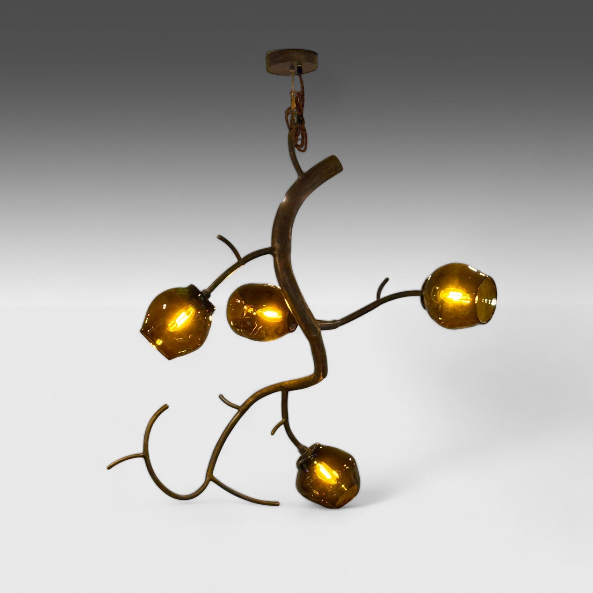Christopher Poehlmann, Modern Blossom Pendant Chandelier, Silvered Glass, 21st C