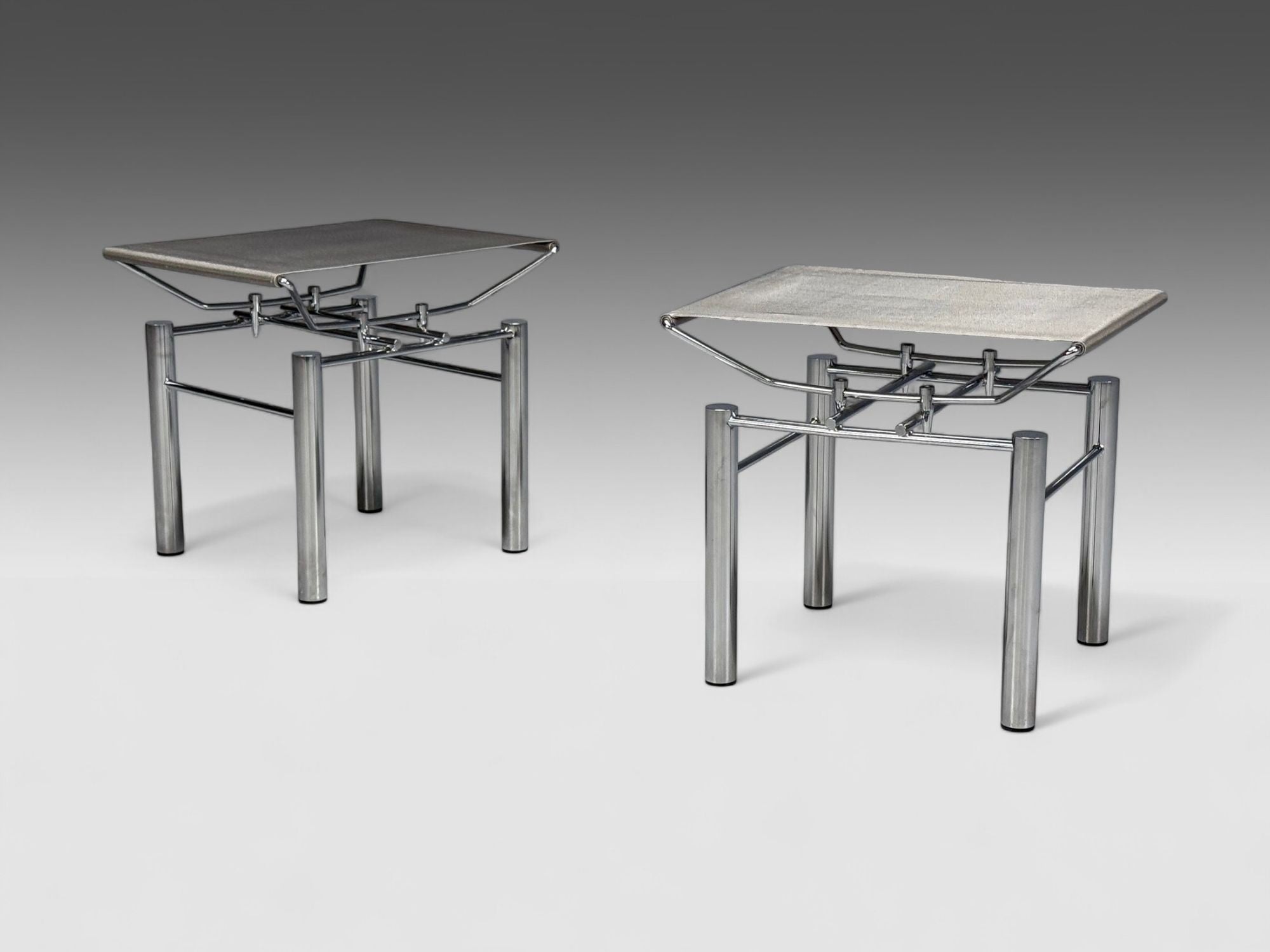 Hans Ullrich Bitsch, Chrome Plated Steel, Aluminum, Stools, Germany, 1980s