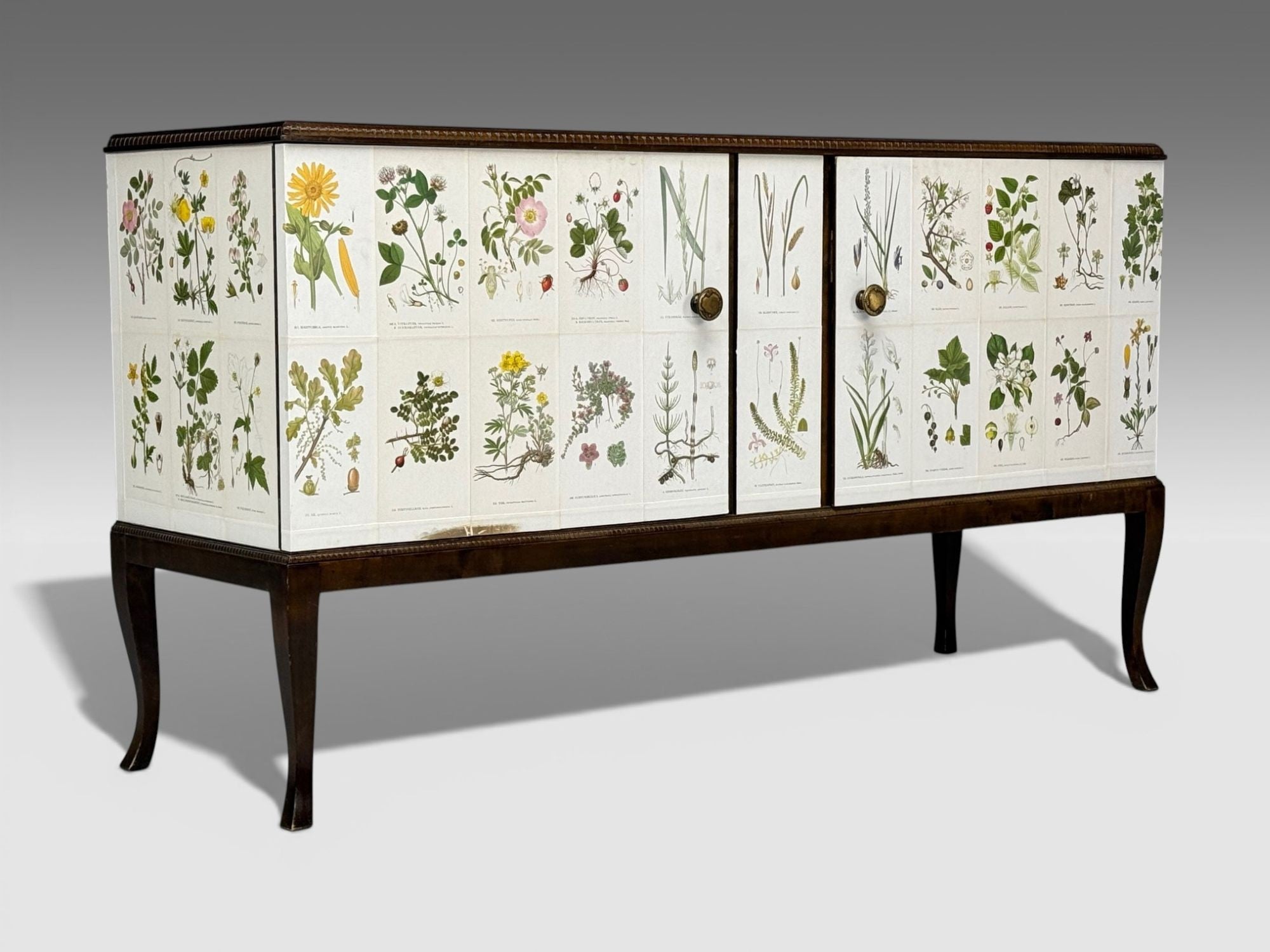 Swedish Modern, Nordens Flora Credenza, Wallpaper, Birch, Sweden, 1940s