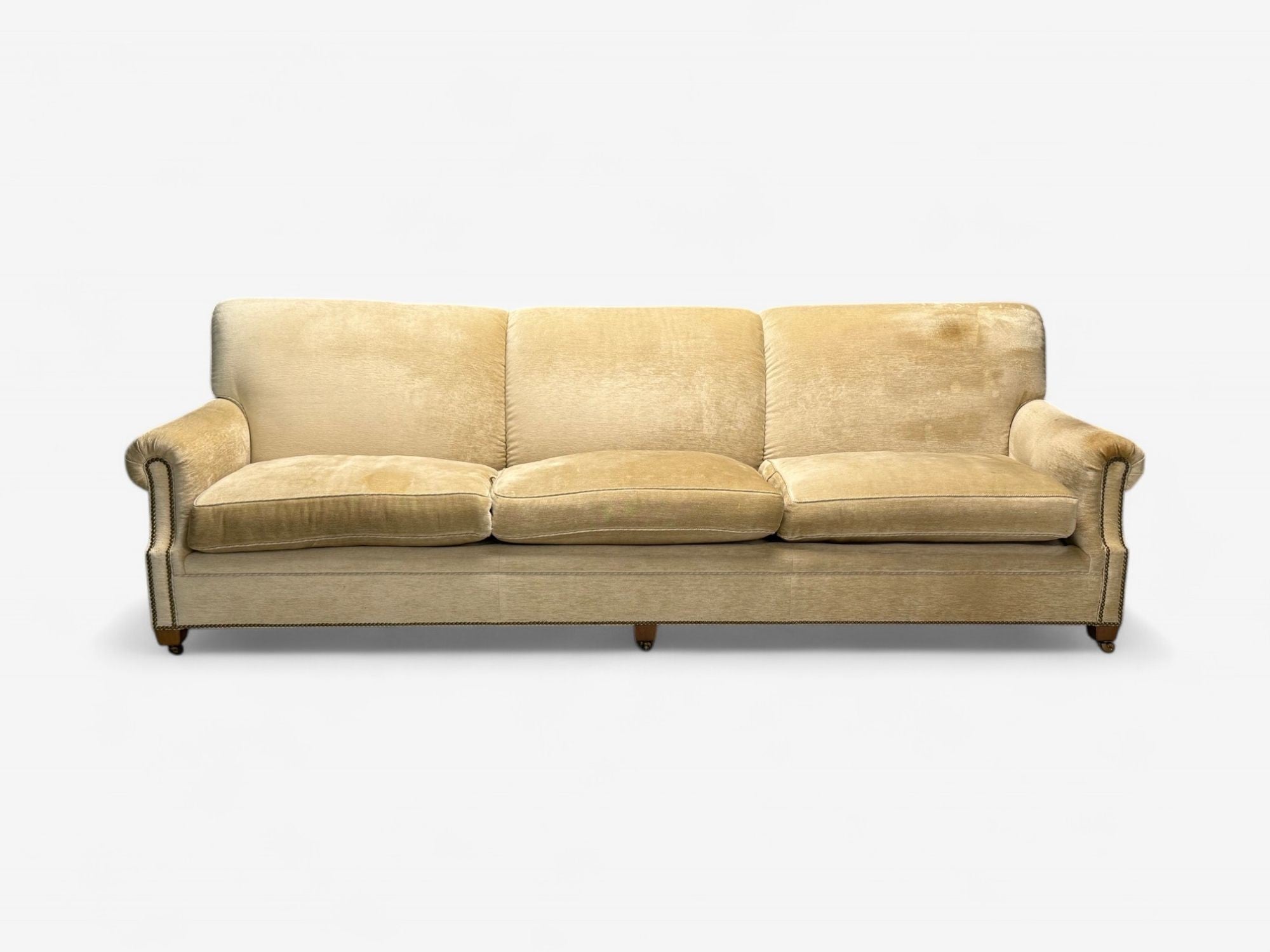 O’Henry House, Large Traditional Sofa and Ottoman, Velvet, USA, 2000s