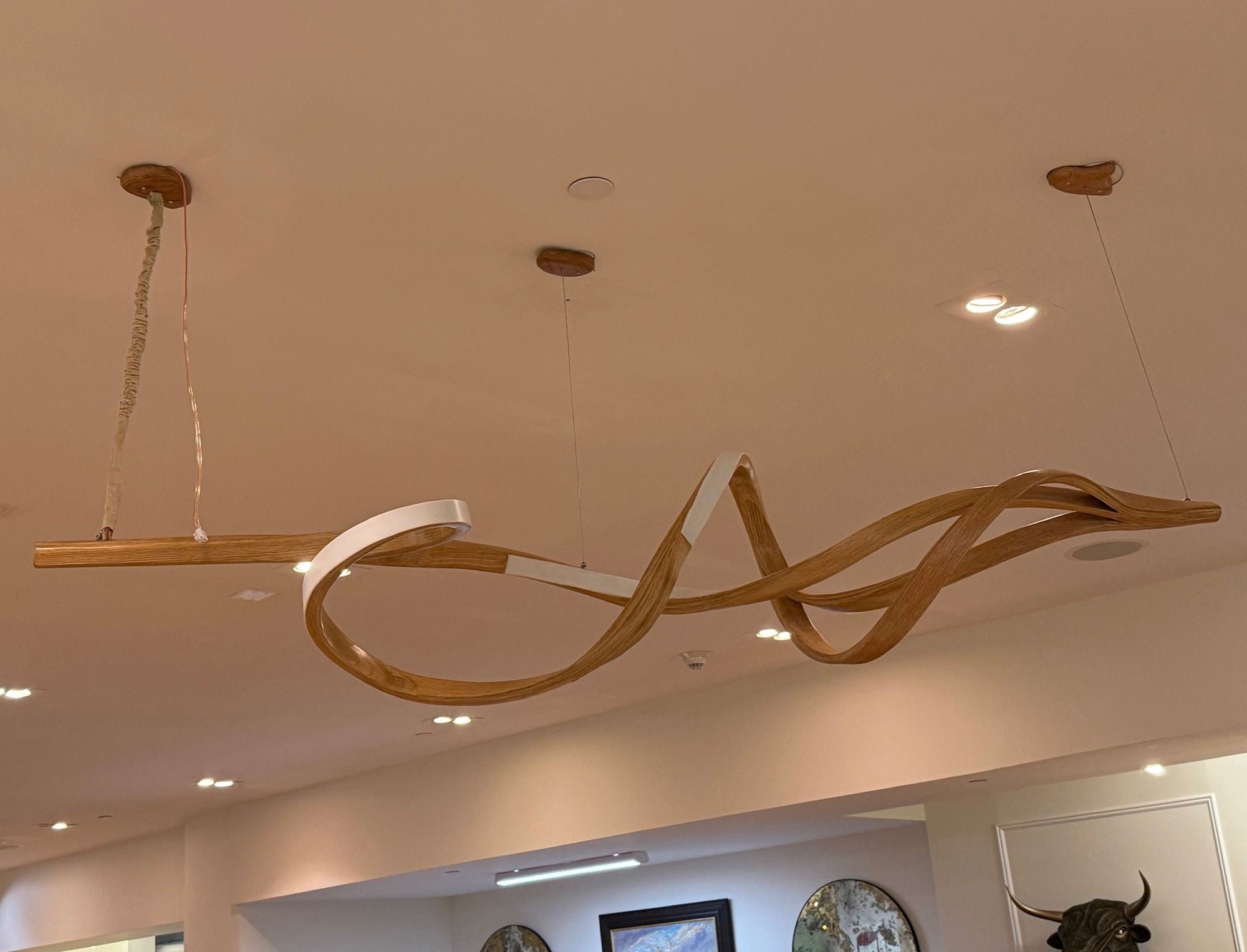 Raka Studio, Contemporary, Organic Modern Chandelier, Bentwood, LED, 21st C.