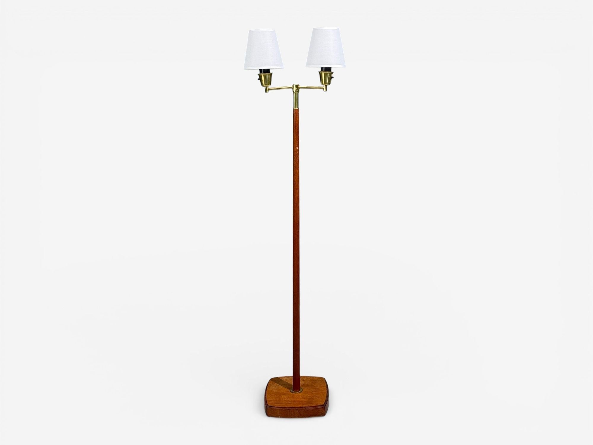 Swedish Modern, Floor Lamp, Teak, Brass, Sweden, 1960s