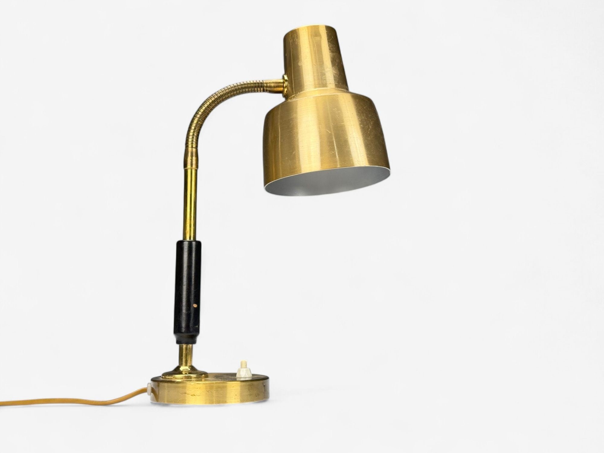 Armaturhantverk Tibro, Brass, Adjustable Desk Lamp, Sweden, 1960s