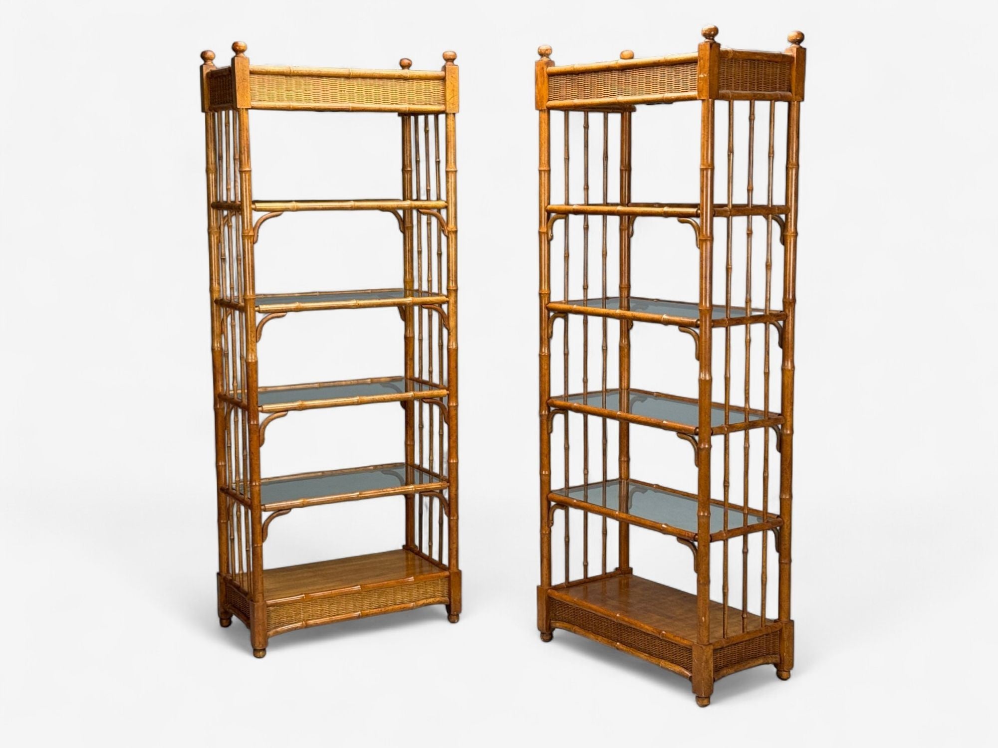 American Modern, Bamboo, Wood, Etageres, USA, 1980s
