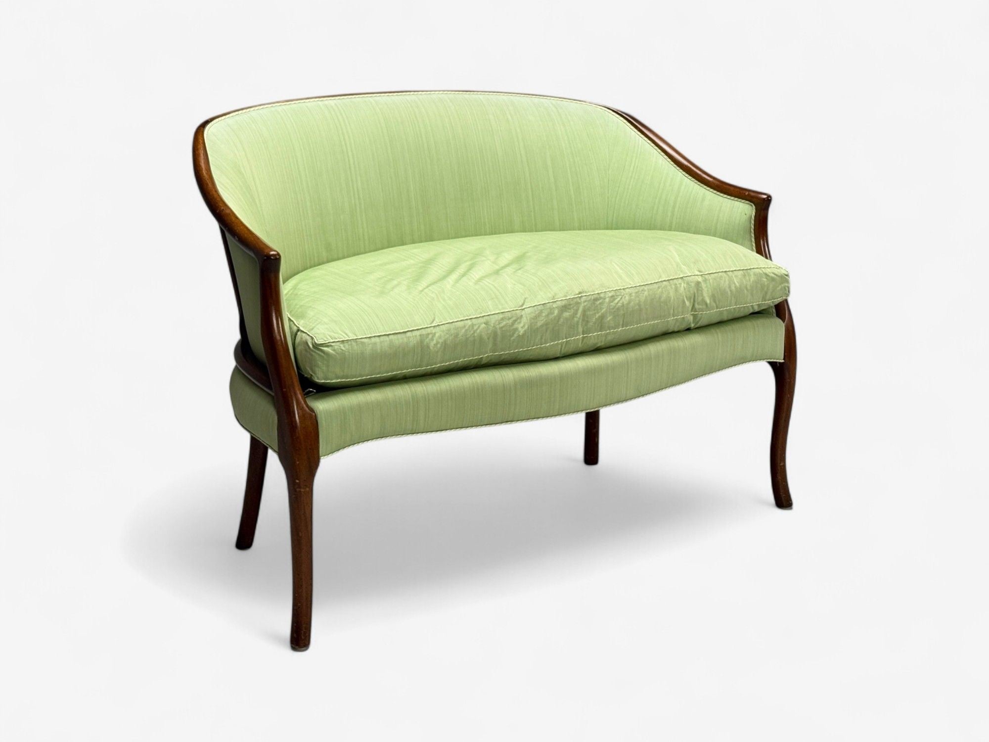 Georgian, Mahogany, Fabric, Settee, USA, 1990s