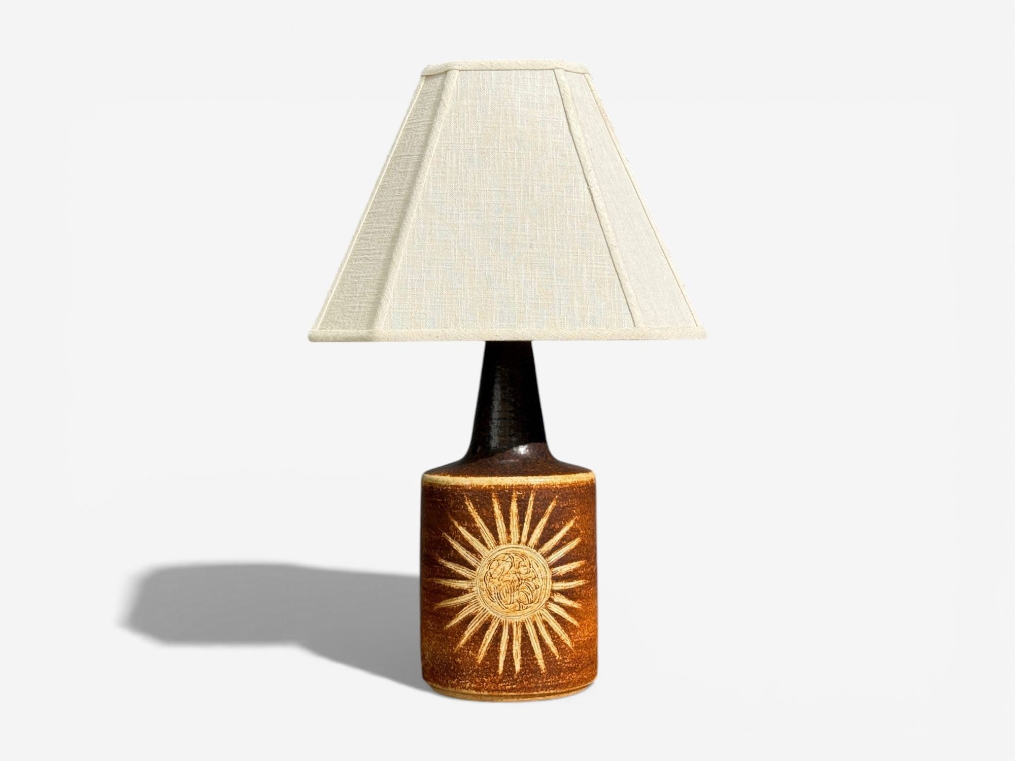 Søholm Stentøj, Table Lamp, Brown Glazed Stoneware, Denmark, 1960s