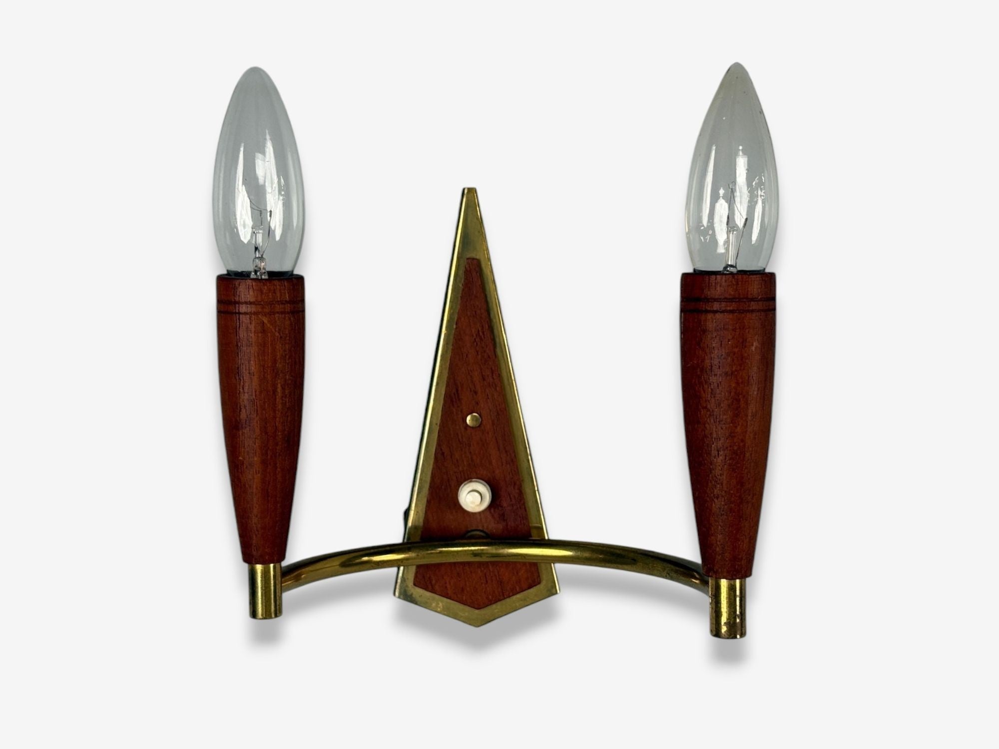 Danish Modern, Teak, Brass, Wall Light, Denmark, 1960s