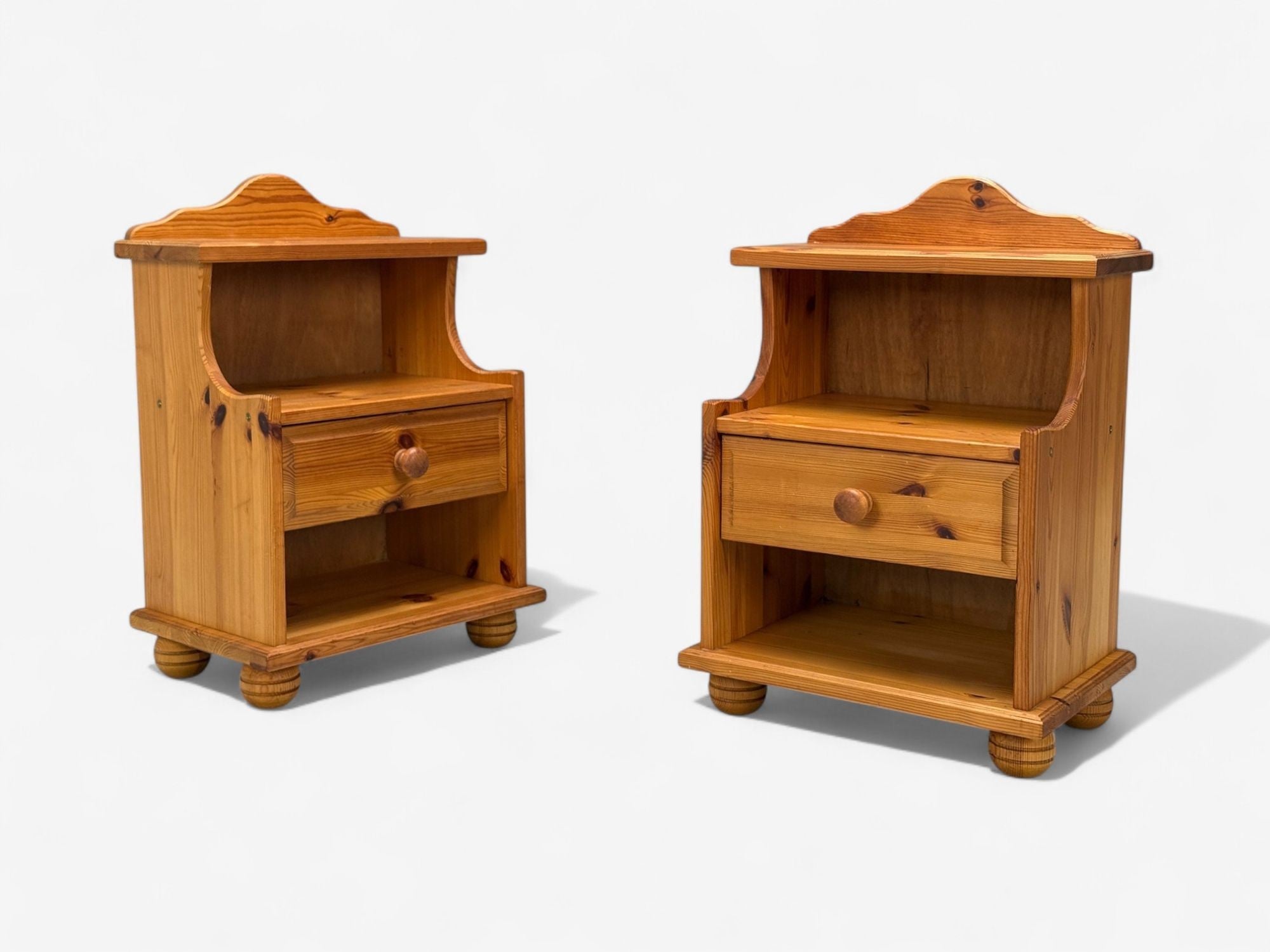 Swedish Modern, Pine, Nightstands, Sweden, 1960s
