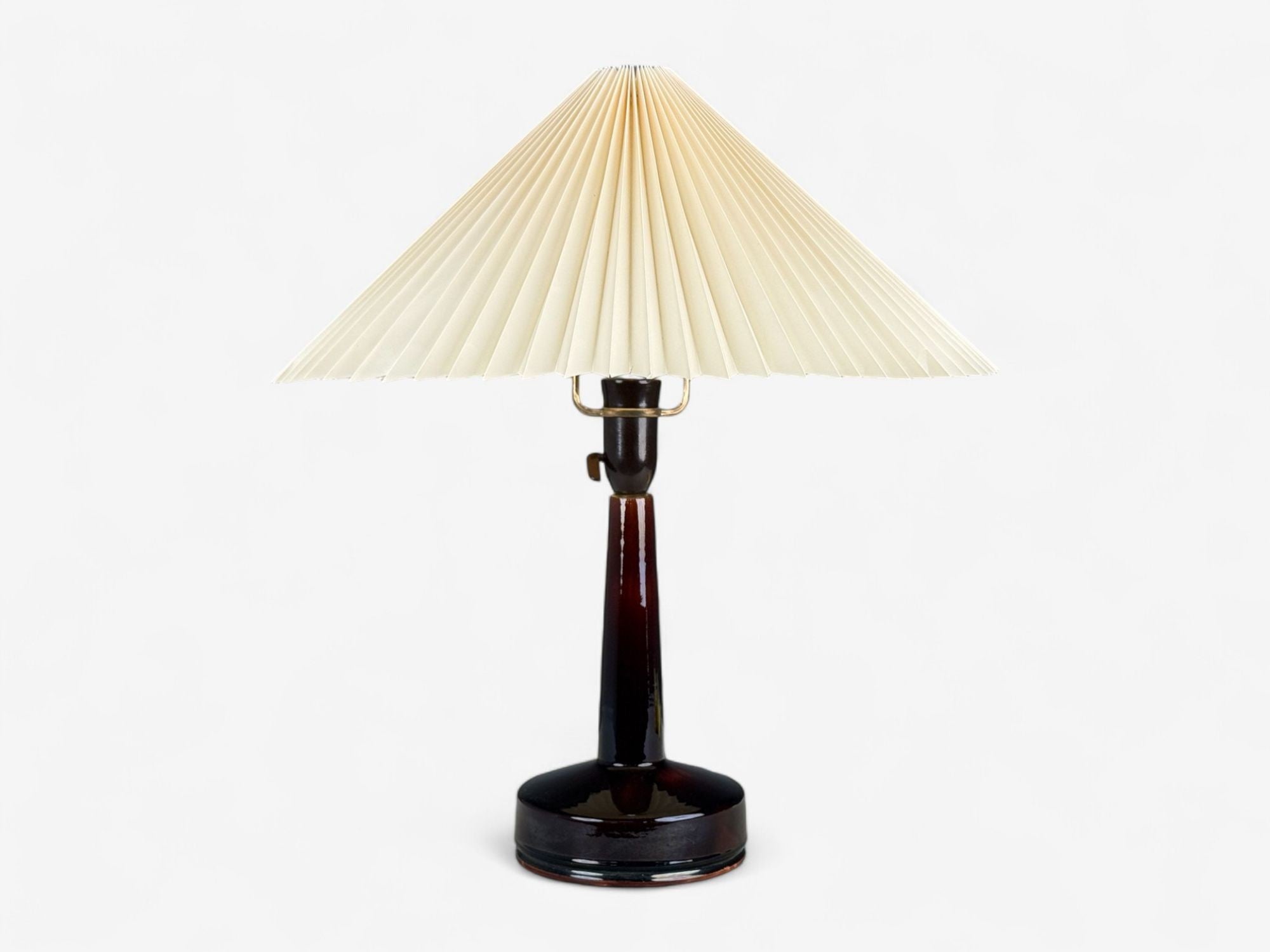 Danish Modern, Deep Red Stoneware, Table Lamp, Denmark, 1960s