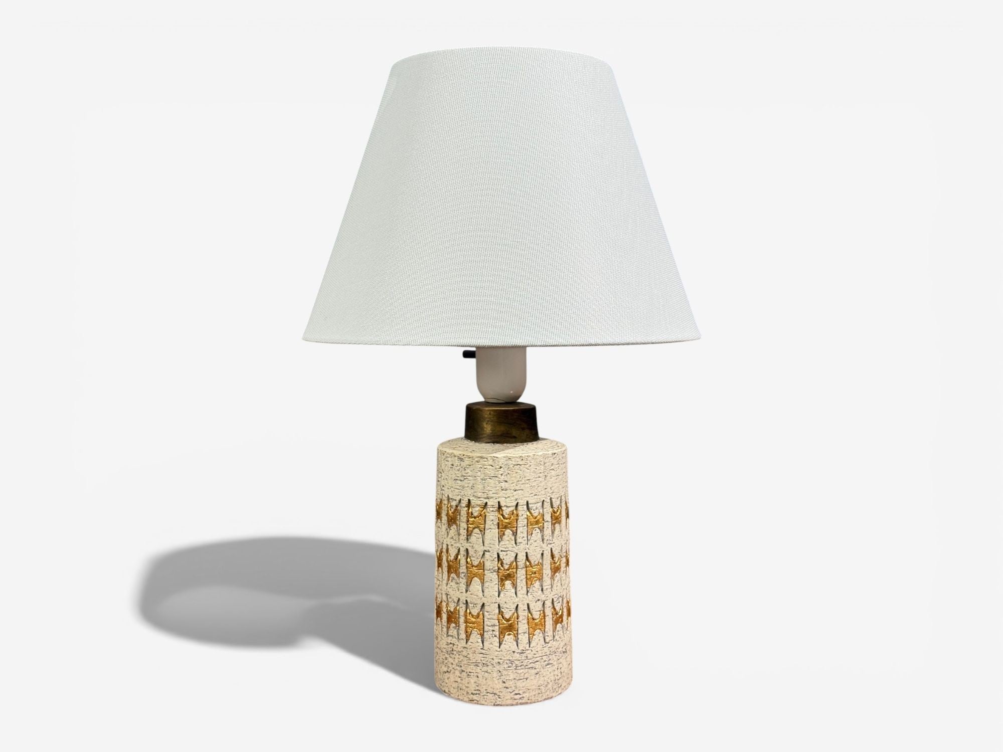 Bitossi, Table Lamp, Chamotte Clay, Gold Leaf, Italy, 1960s