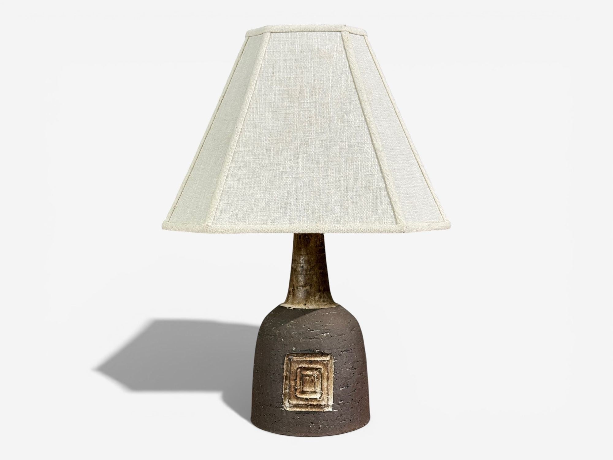 Fridtjof Sejersen, Table Lamp, Brown Ceramic, Denmark, 1960s