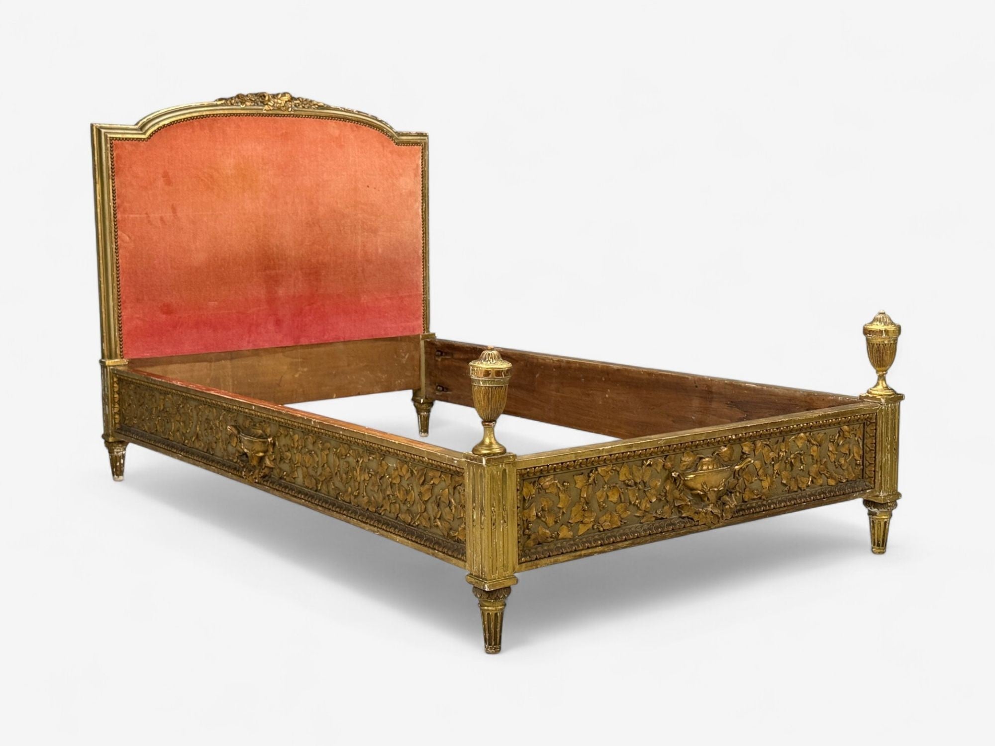 Neoclassical, Clayed Gilt, Carved Wood, Twin Bedframe, France, 1900s