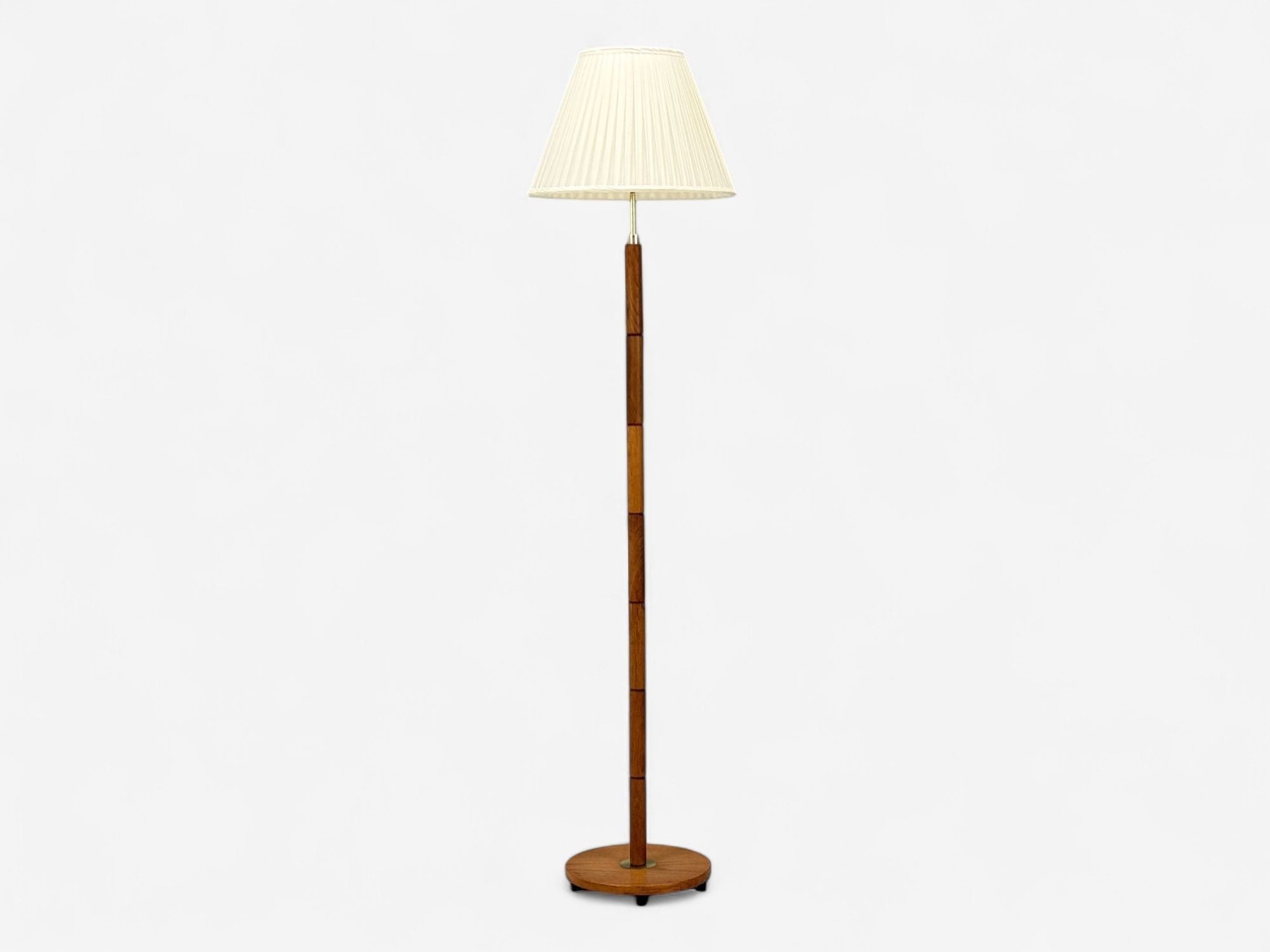 Danish Modern, Teak, Brass, Floor Lamp, Denmark, 1960s