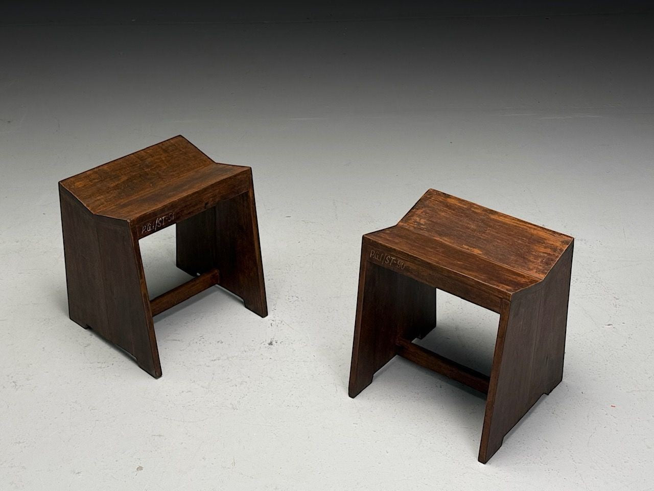 Pierre Jeanneret, French Mid-Century Modern, Sewing Stools, Chandigarh, 1960s