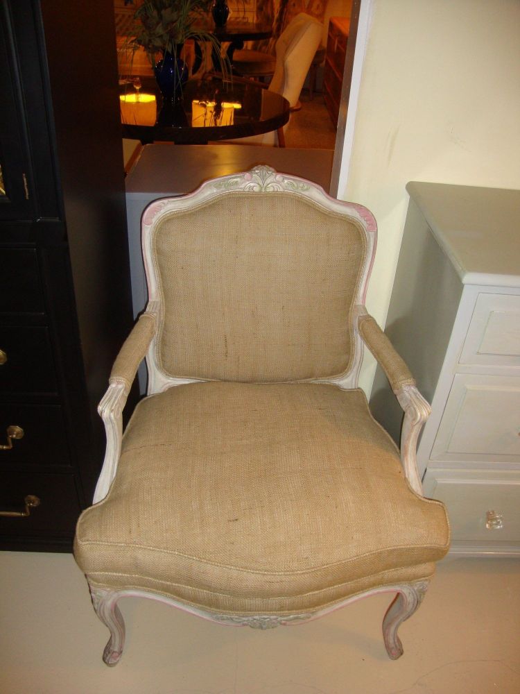 Louis XVI Style Paint Decorated Bergère Armchair