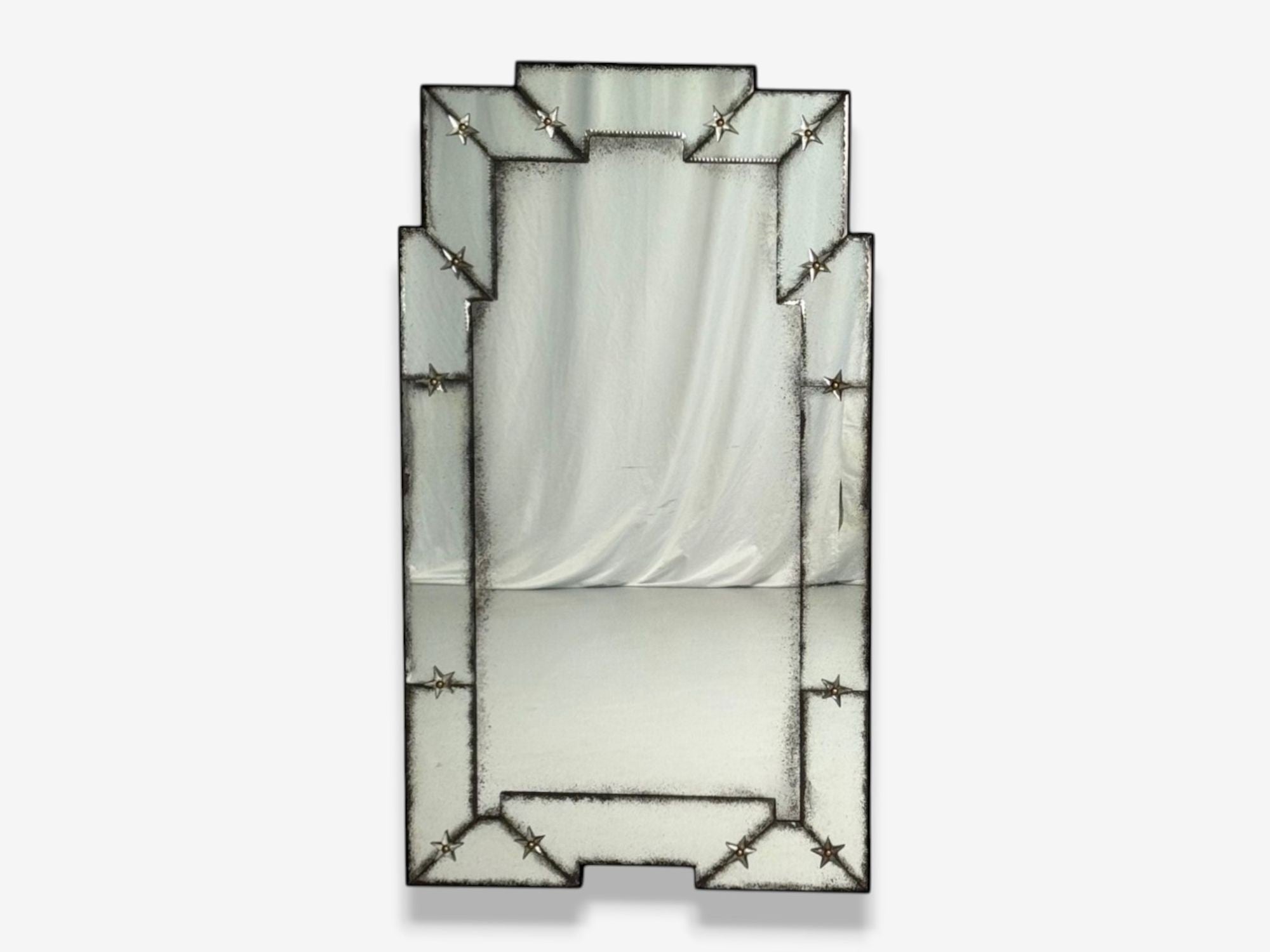 Art Deco Style, Antique and Beveled Glass, Venetian Wall Mirror