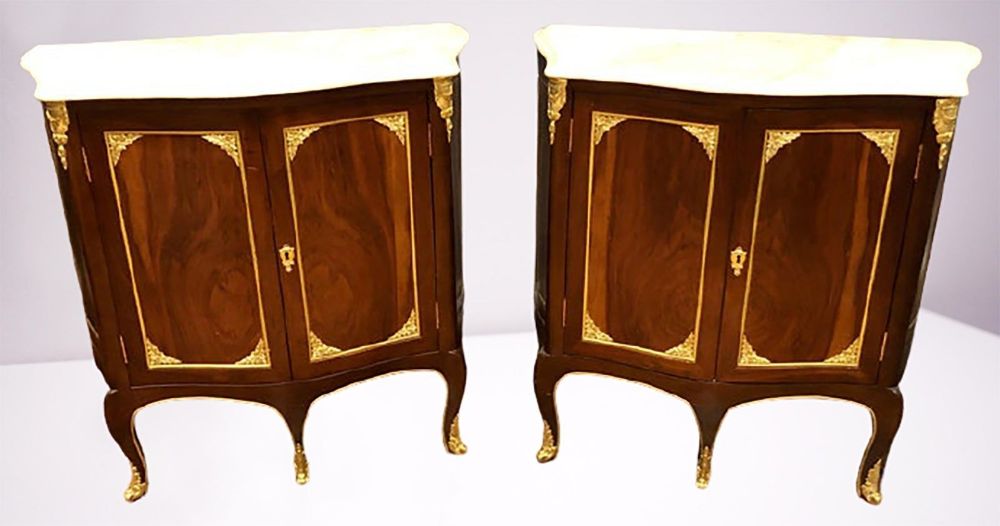 Pair of Louis XV Style Cabinets Commodes or Nightstands