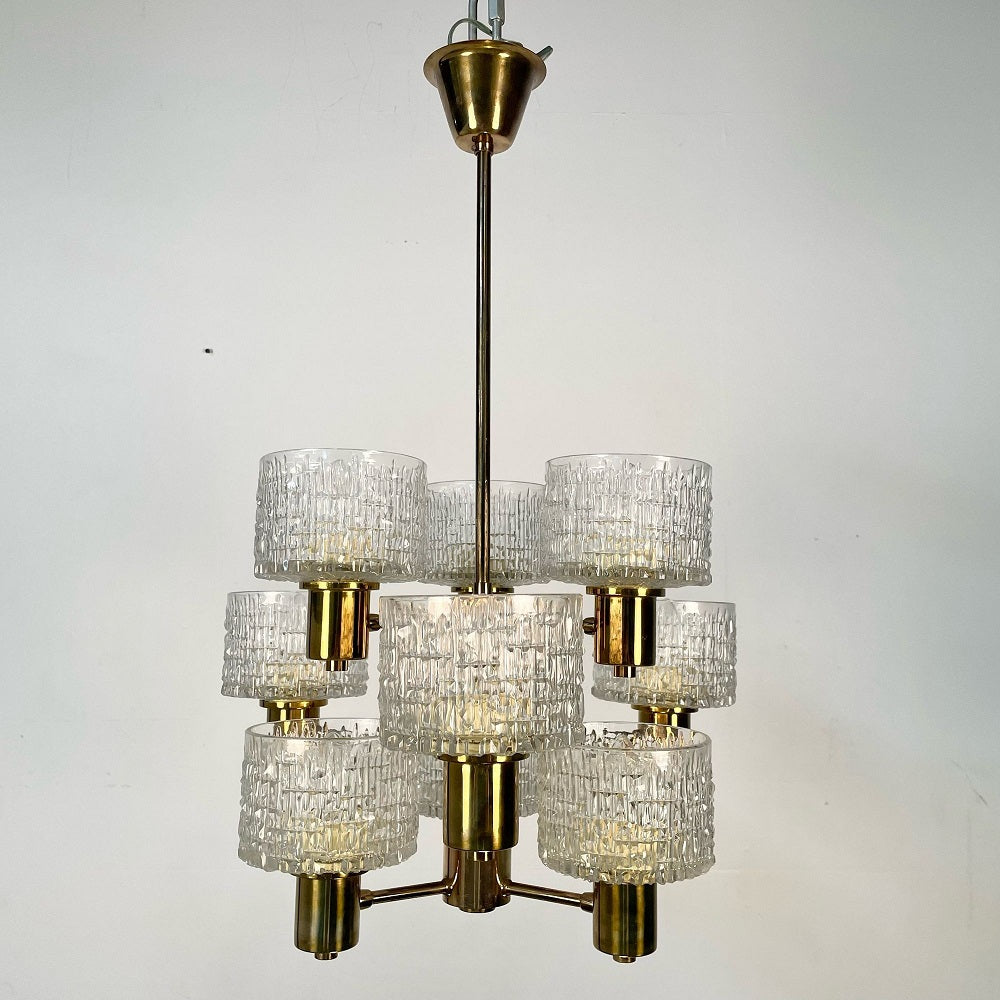 Swedish Mid-Century Modern 9 Light Chandelier / Pendant by Hans-Agne Jakobsson