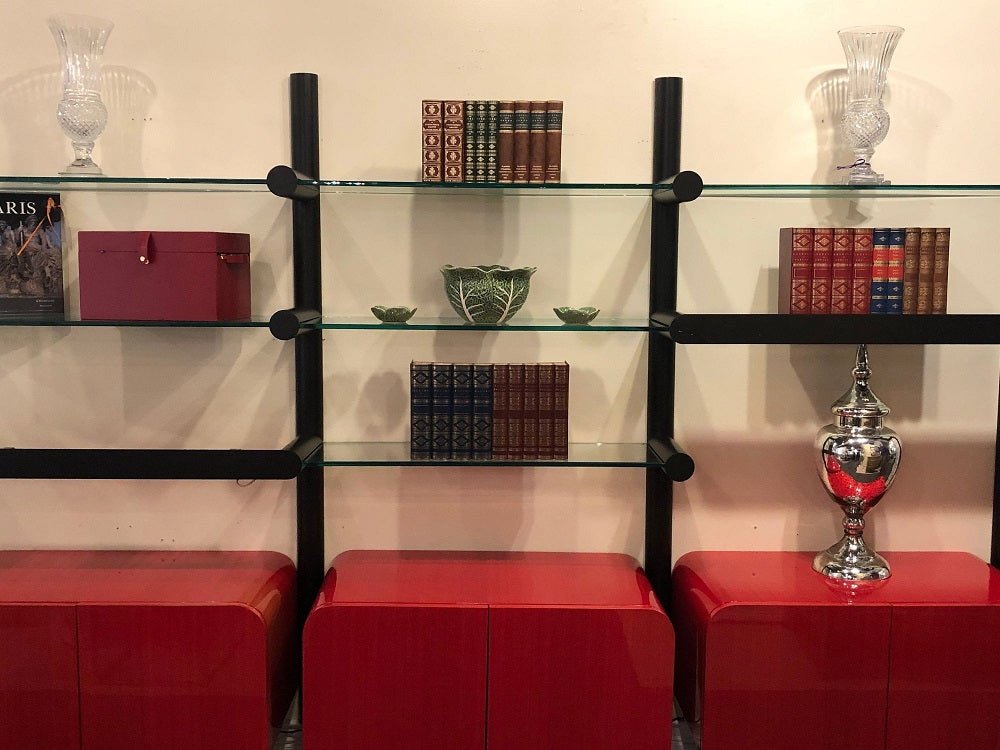 Pace Collection "Obra" Wall Unit Janet Schwietzer, Three Section Illuminated