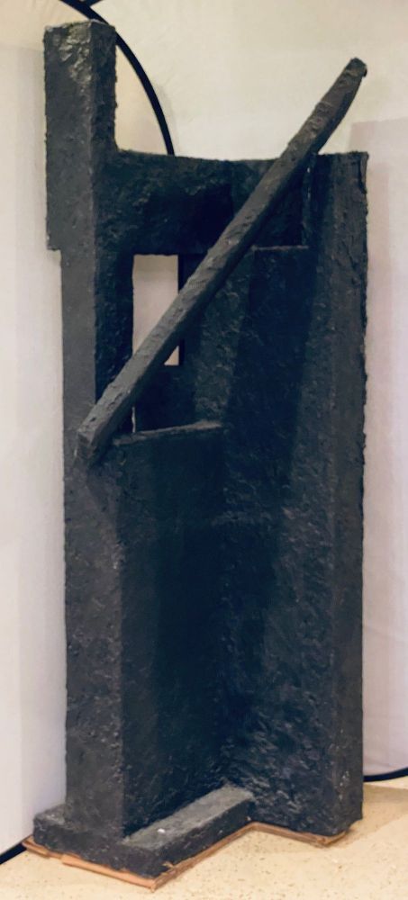Black Geometric Sculpture by Ursula Meyers Conceptual Artist