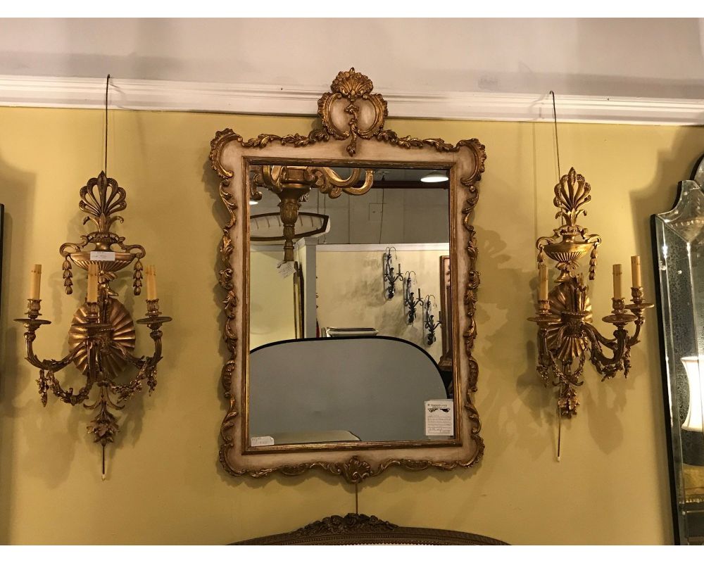 Pair of Bronze Three-Light Sconces in an Urn Form