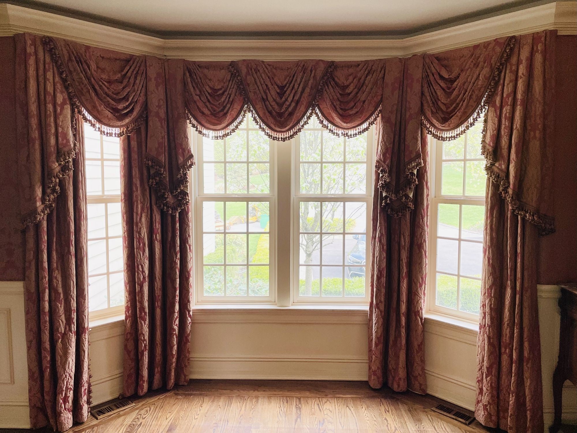 Pair of Burgundy Wall or Window Treatments, Curtains, Drapes, Scalamandré
