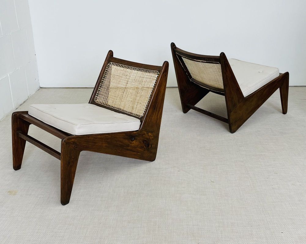 Authentic Pierre Jeanneret Kangaroo Chairs, Lounge / Slipper, Mid-Century