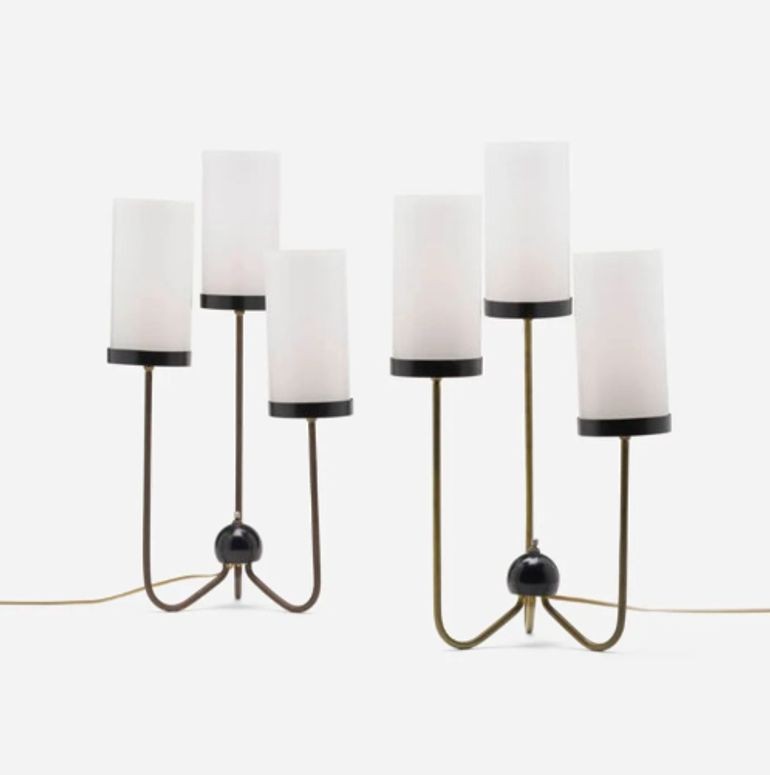 Kurt Versen , Mid-Century Modern, Brass, Table Lamps, USA, 1960s