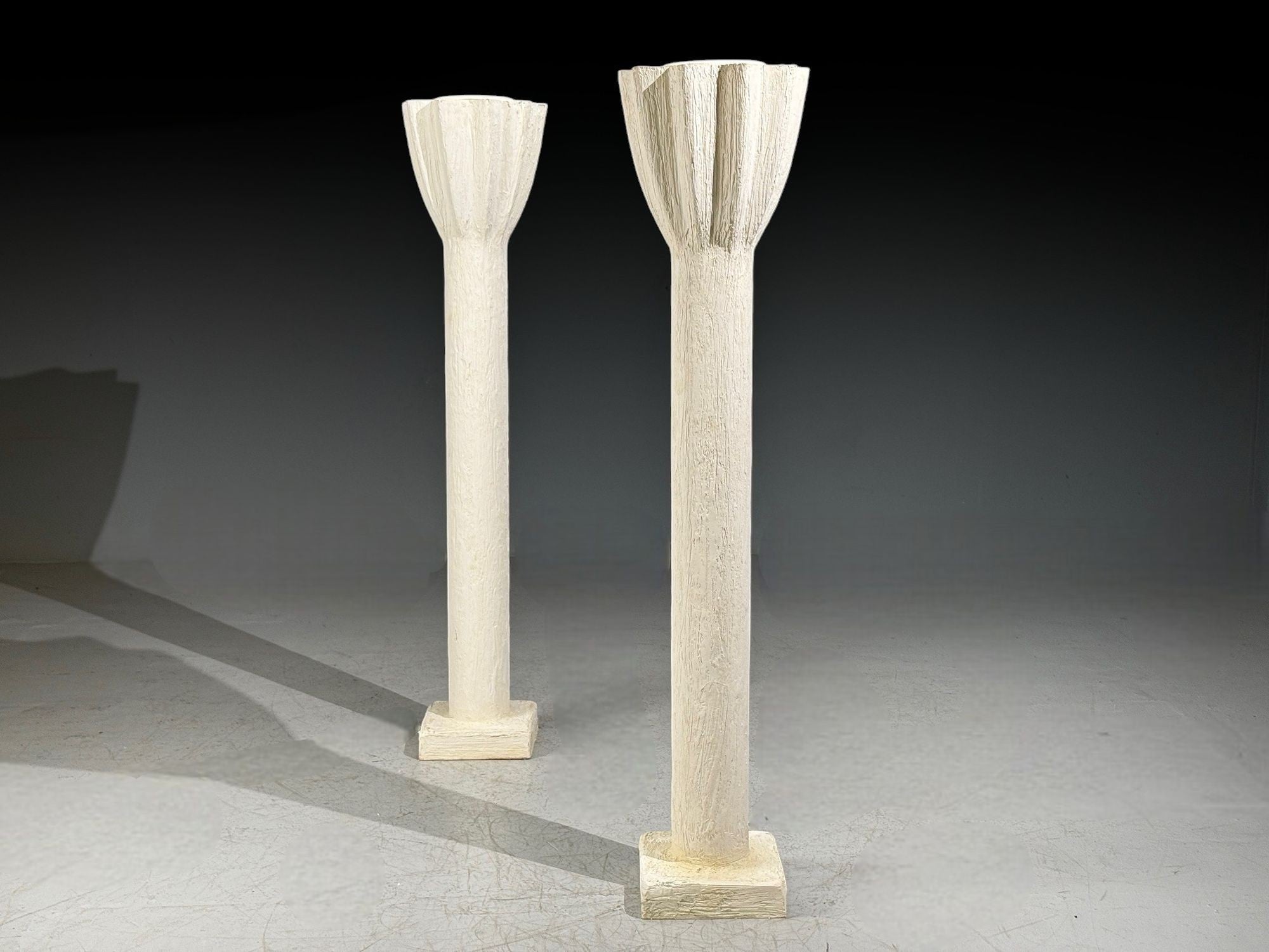 Jean-Michel Frank Style, Monumental Torchiere Lamps, Plaster, 20th c.
