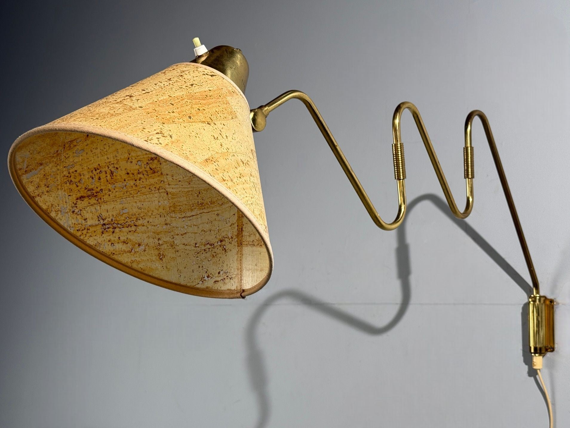 Danish Modern, Articulating Wall Light, Brass, Denmark, 1960s