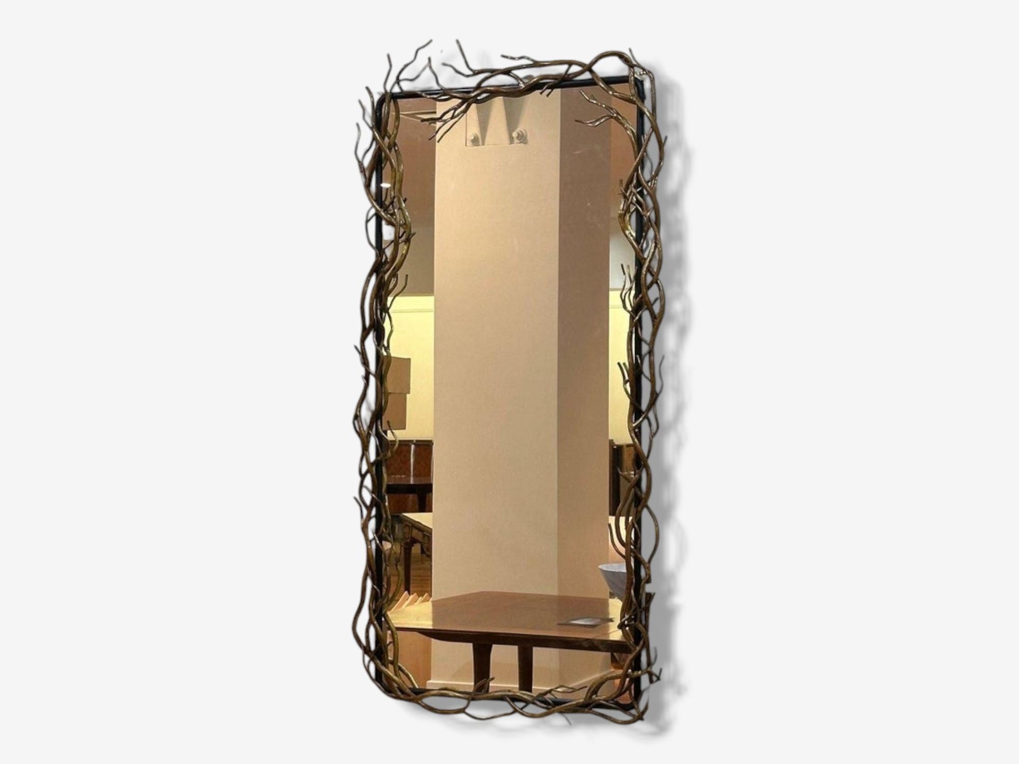 Brutalist Modern, Metal, Gilt Iron, Monumental Wall Mirrors, 21st C.