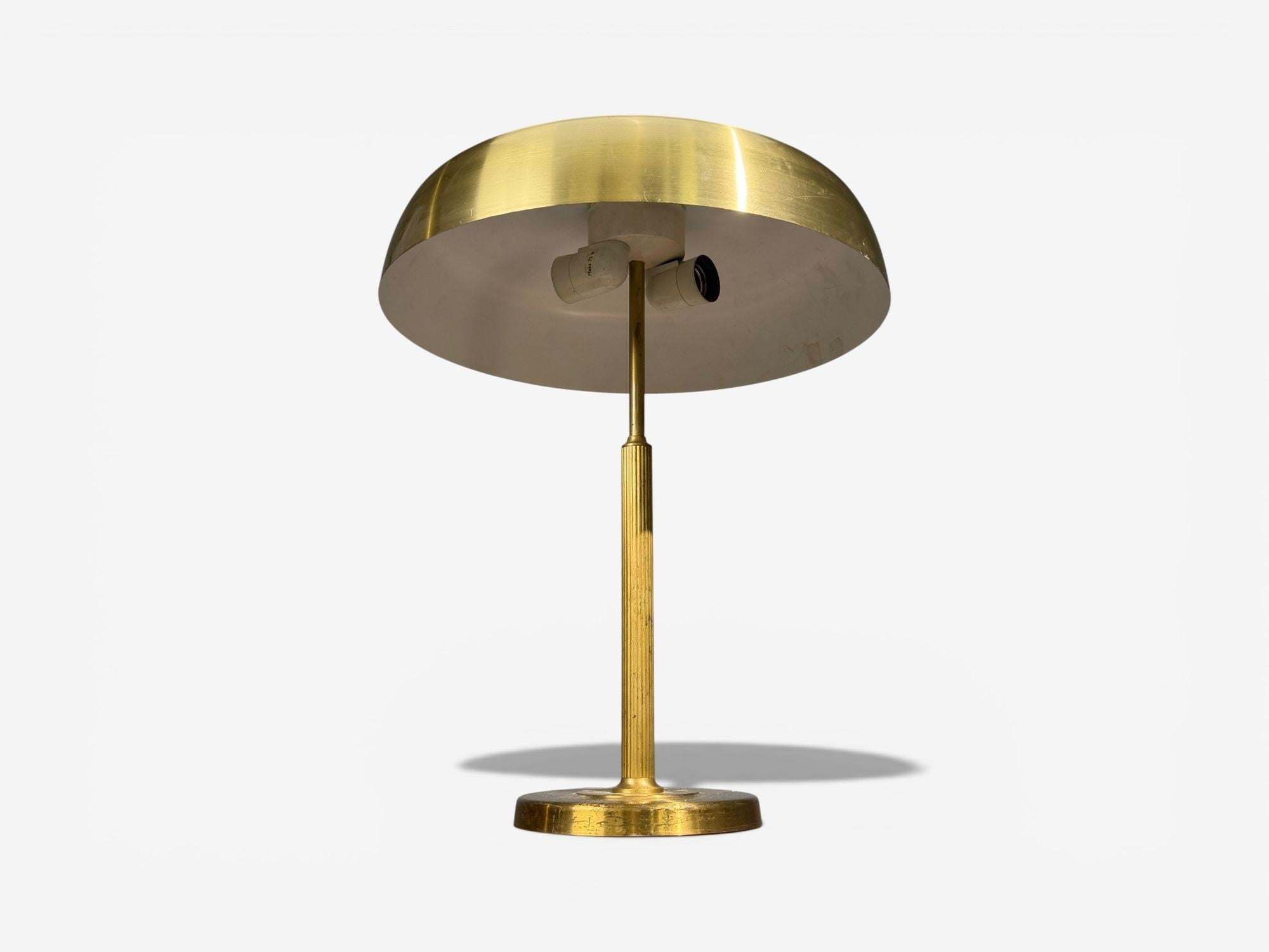 Hövik Lys, Large Table Lamp, Brass Sheet, Norway, 1970s